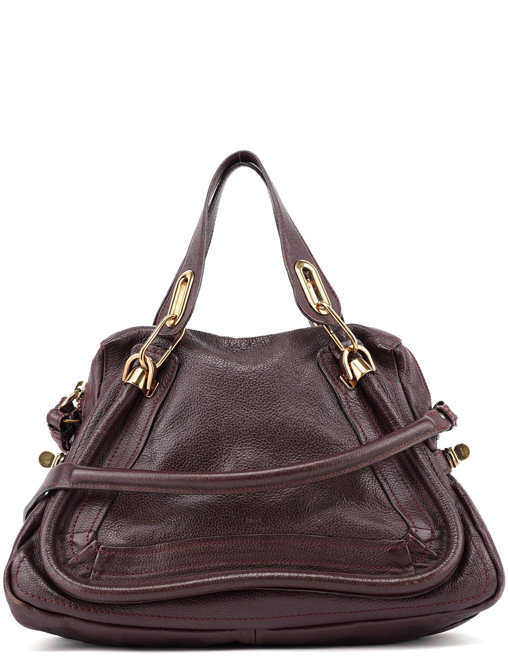 Burgundy Leather Paraty 2-Way Shoulder Bag