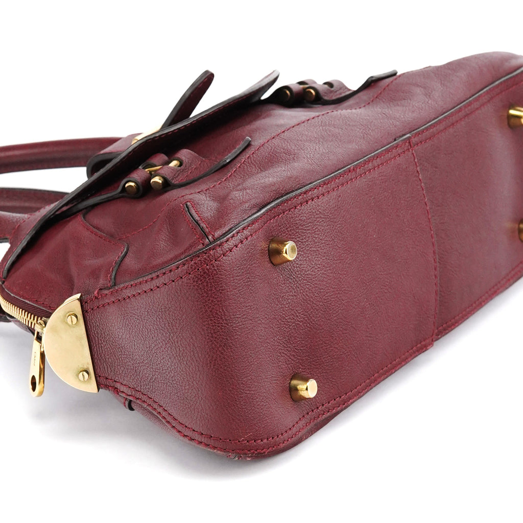 Burgundy Leather Tote Bag