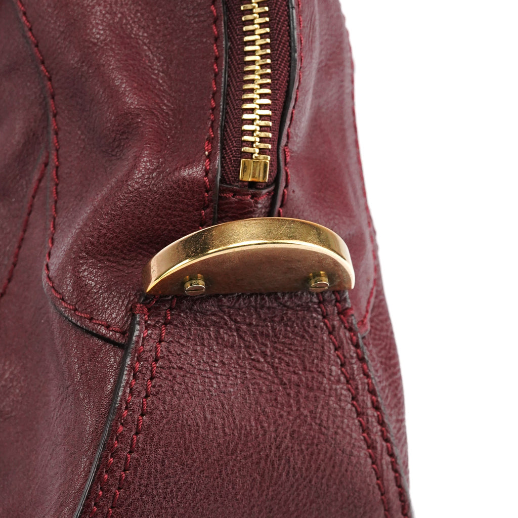 Burgundy Leather Tote Bag