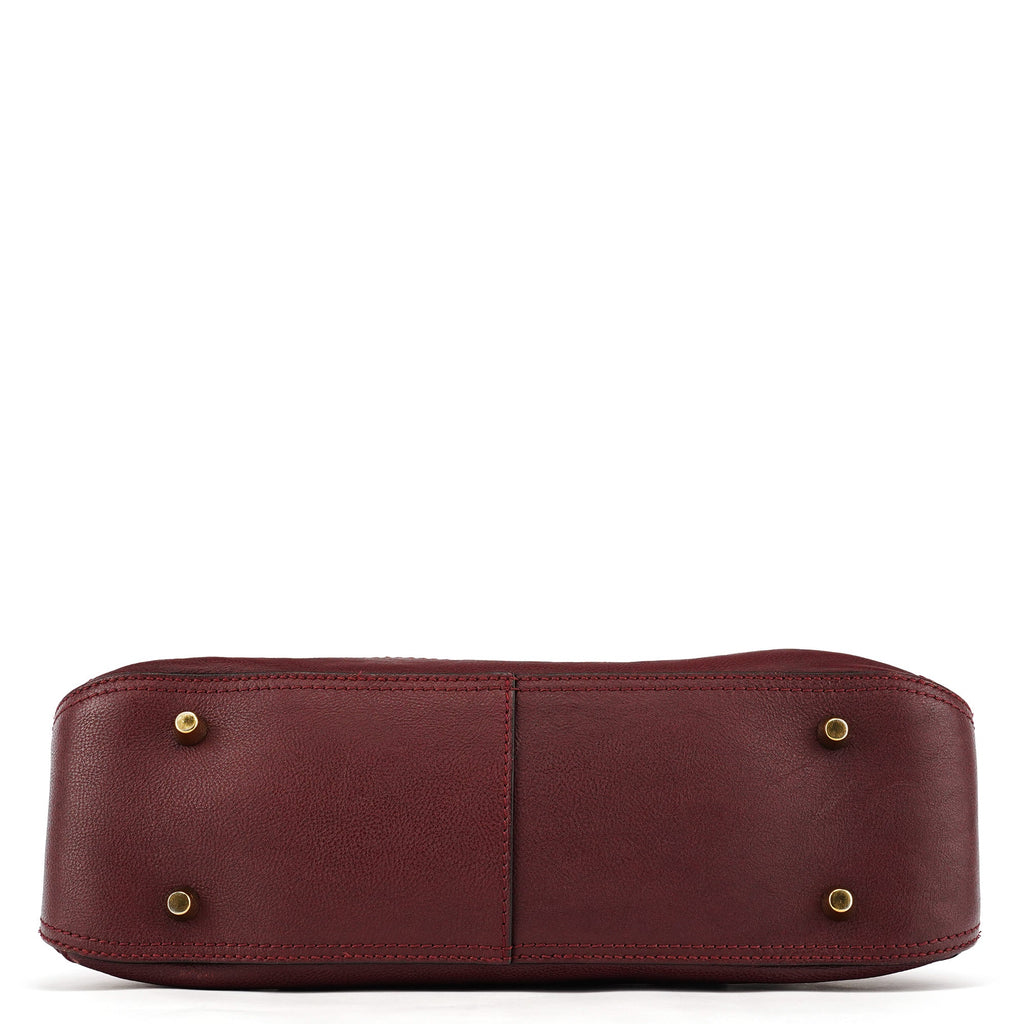 Burgundy Leather Tote Bag