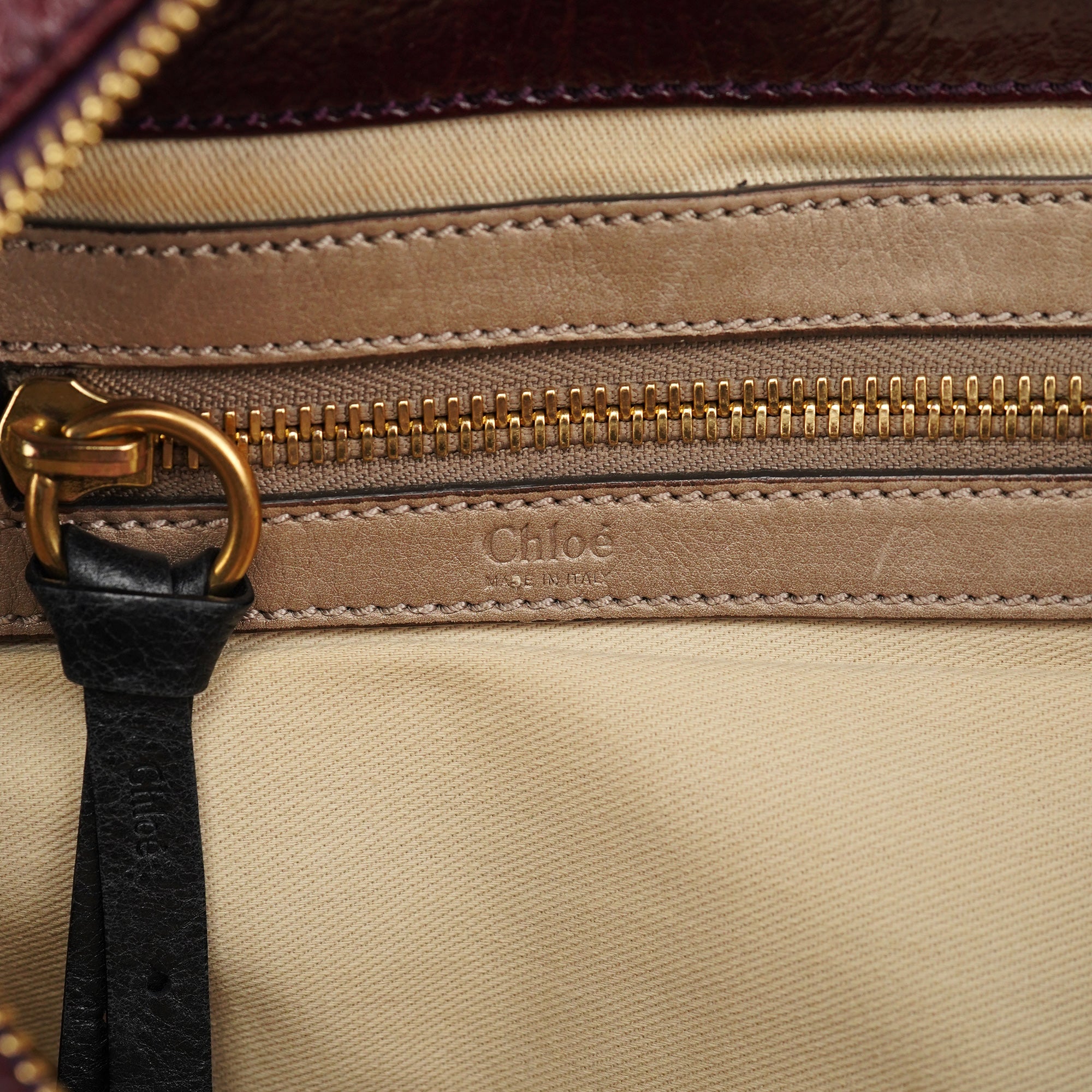 Burgundy Patent Leather Bay Tote Bag