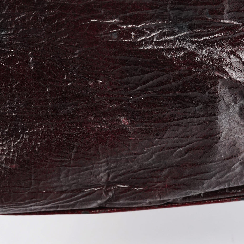 Burgundy Patent Leather Bay Tote Bag