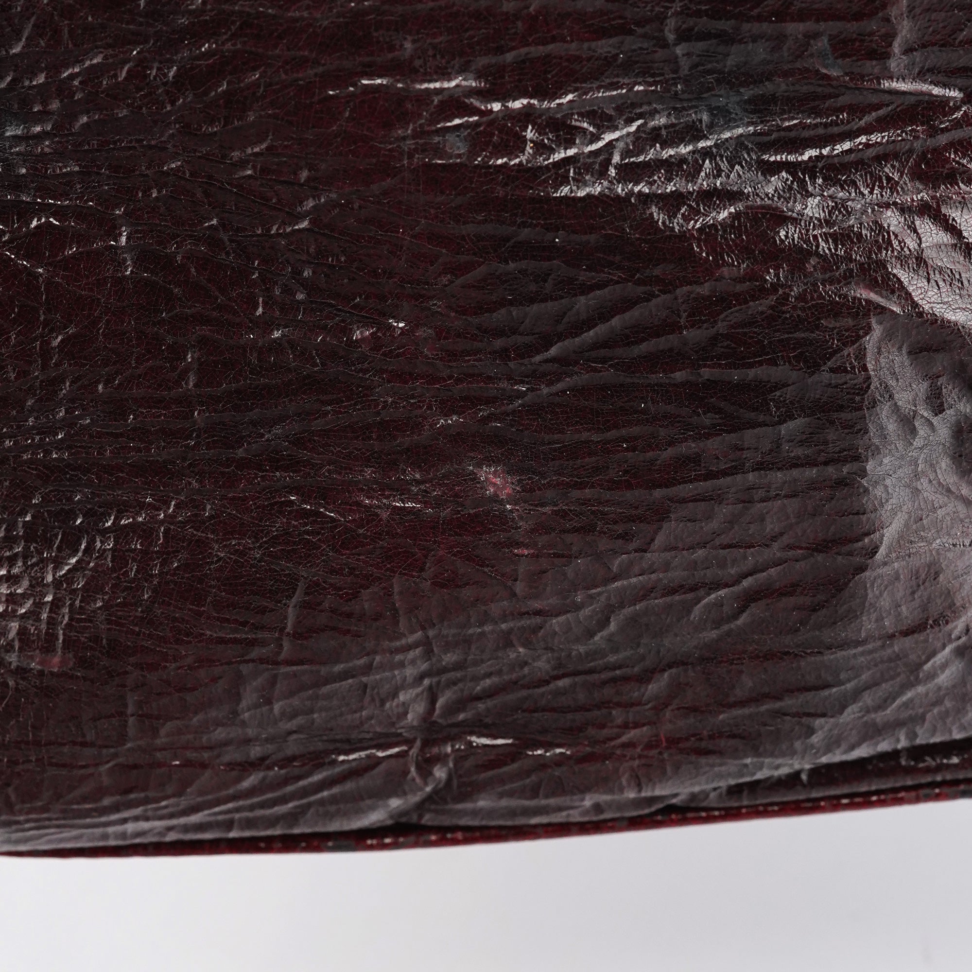 Burgundy Patent Leather Bay Tote Bag