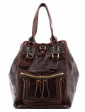 Burgundy Patent Leather Bay Tote Bag