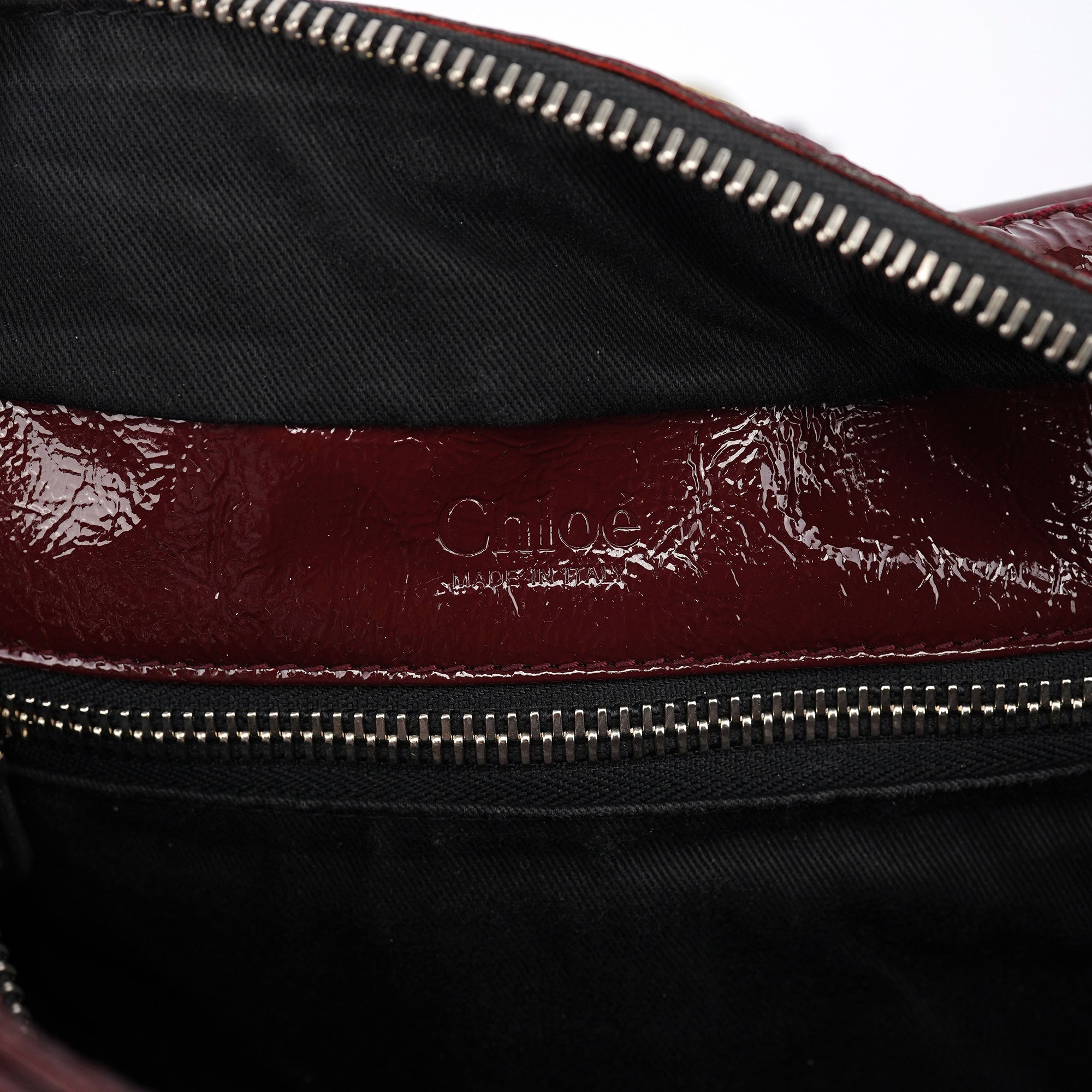 Burgundy Patent Leather Betty Tote Bag