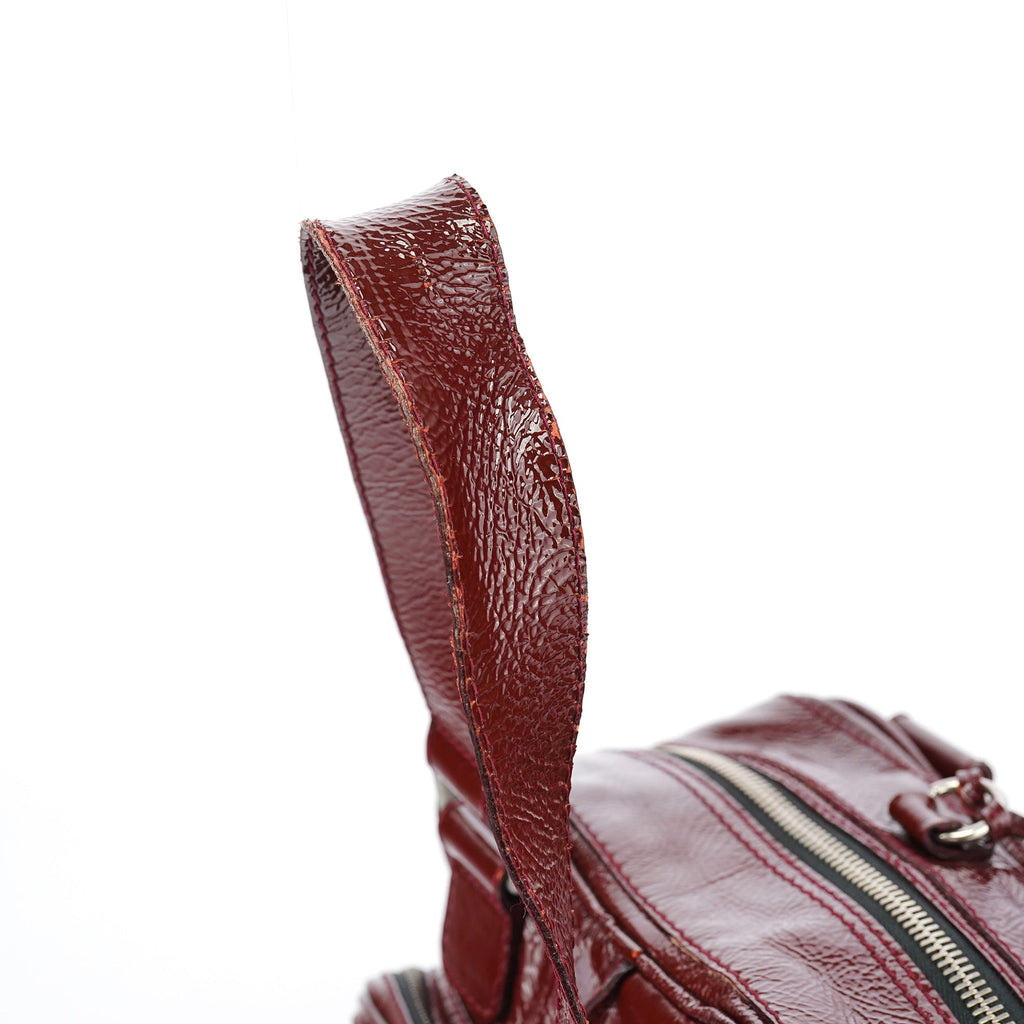 Burgundy Patent Leather Betty Tote Bag
