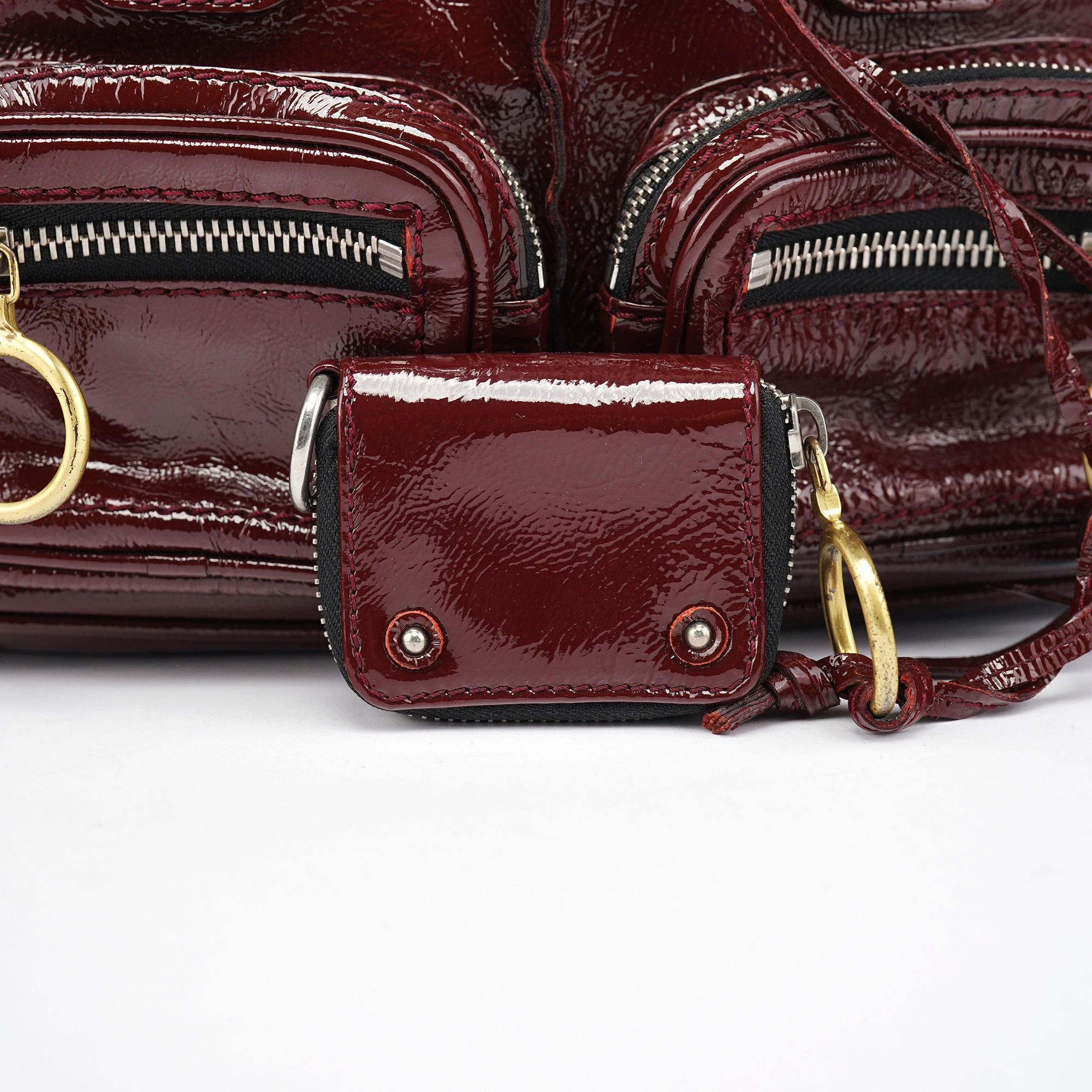 Burgundy Patent Leather Betty Tote Bag