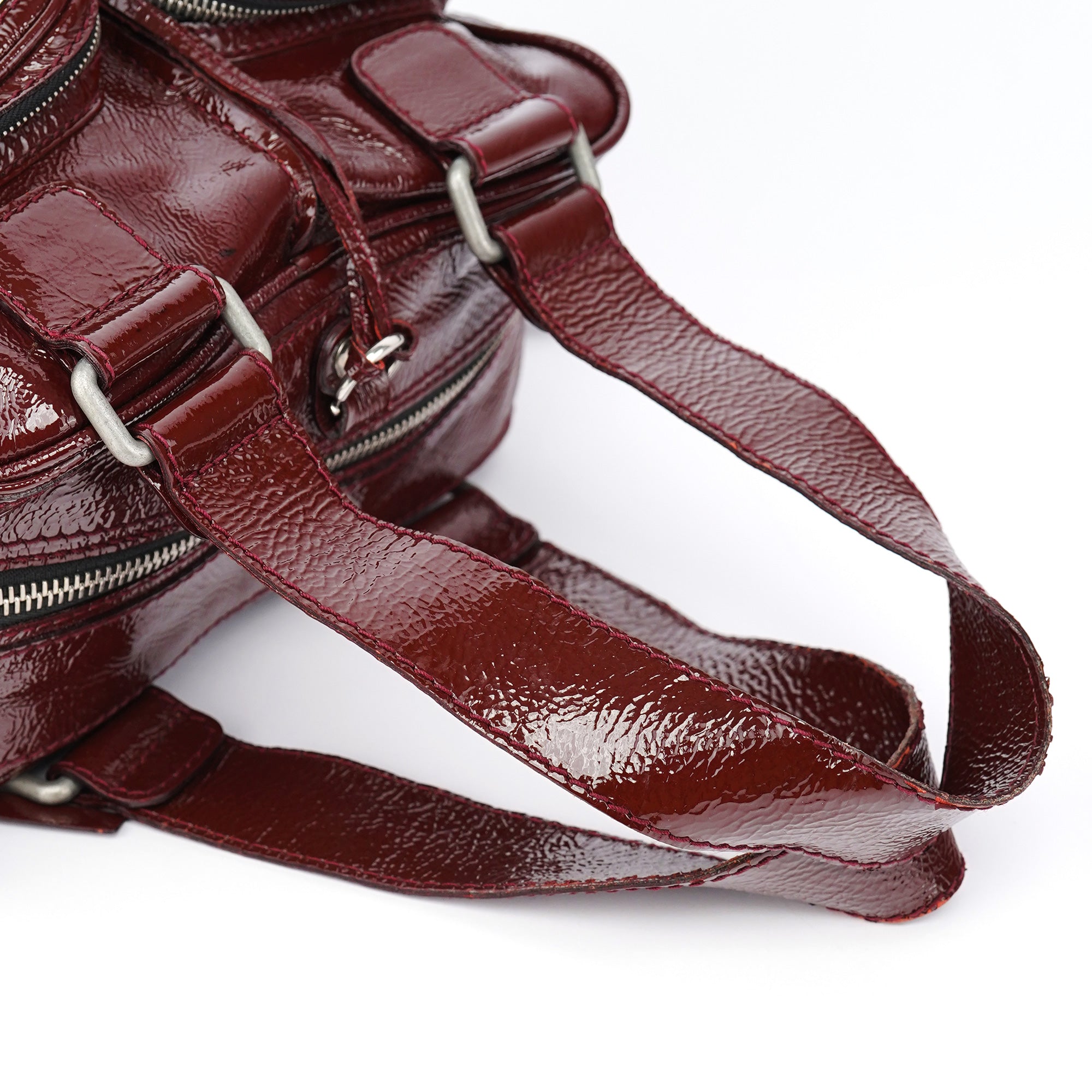 Burgundy Patent Leather Betty Tote Bag