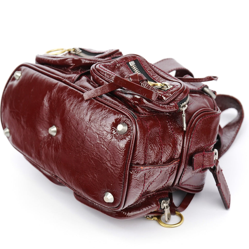 Burgundy Patent Leather Betty Tote Bag