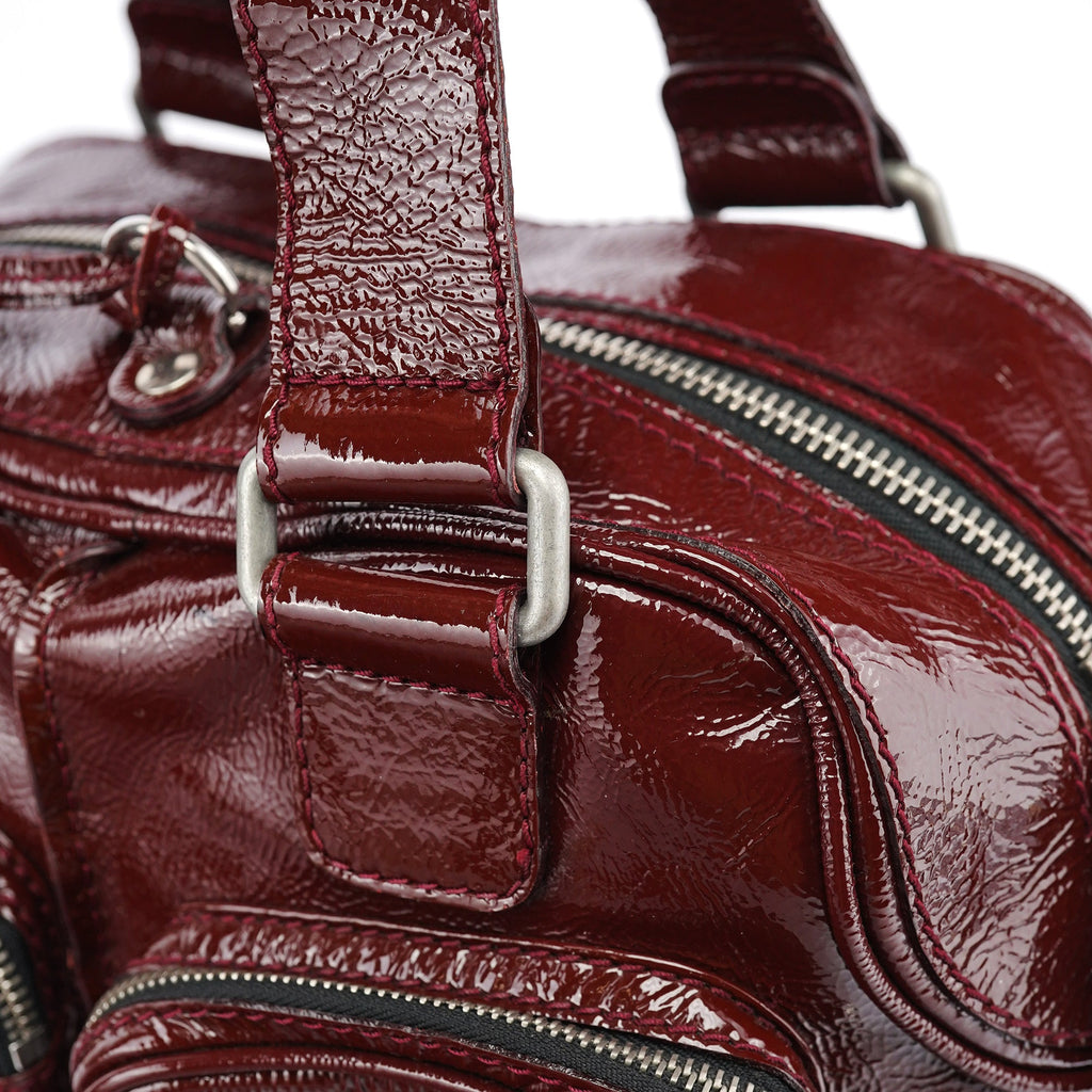 Burgundy Patent Leather Betty Tote Bag