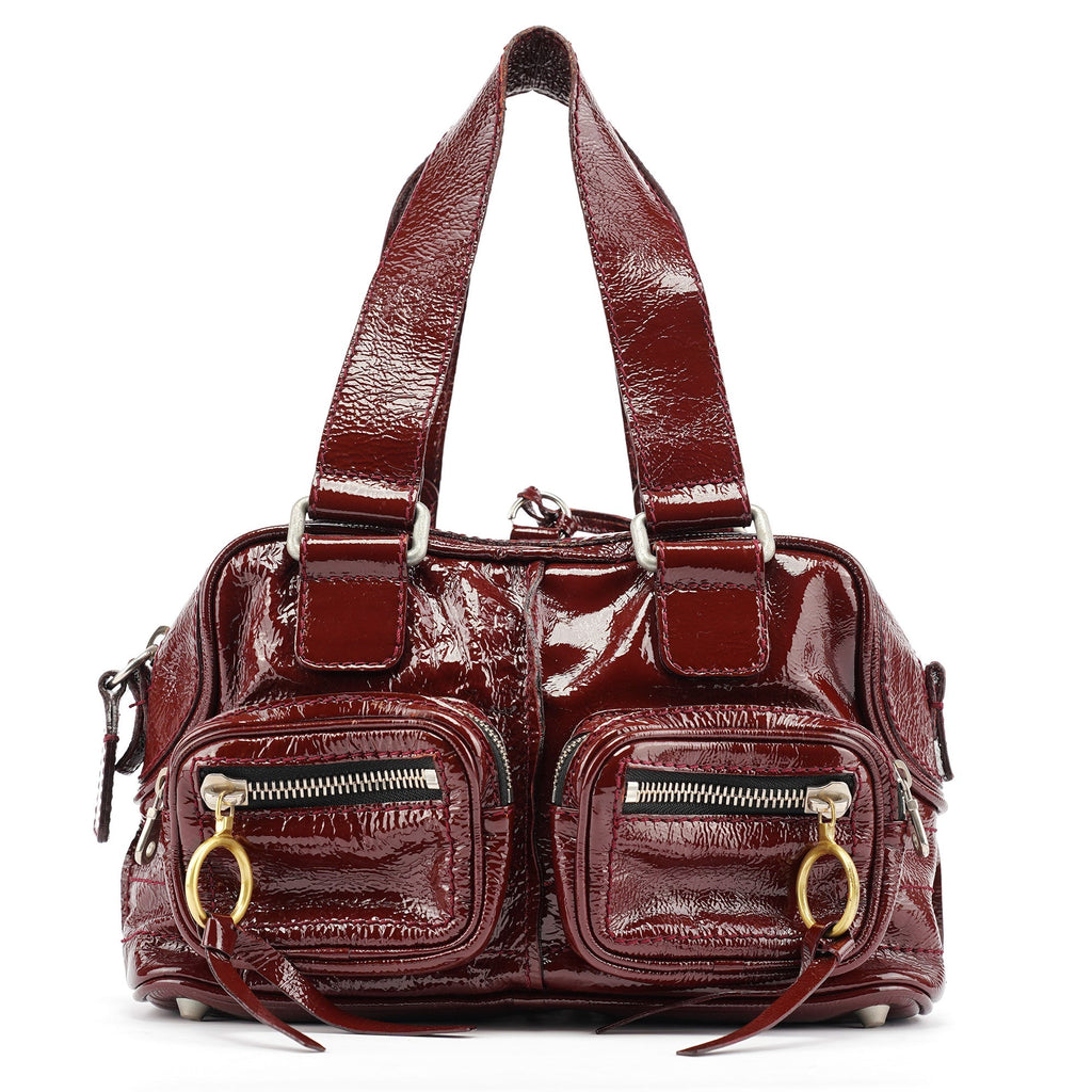Burgundy Patent Leather Betty Tote Bag