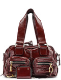 Burgundy Patent Leather Betty Tote Bag