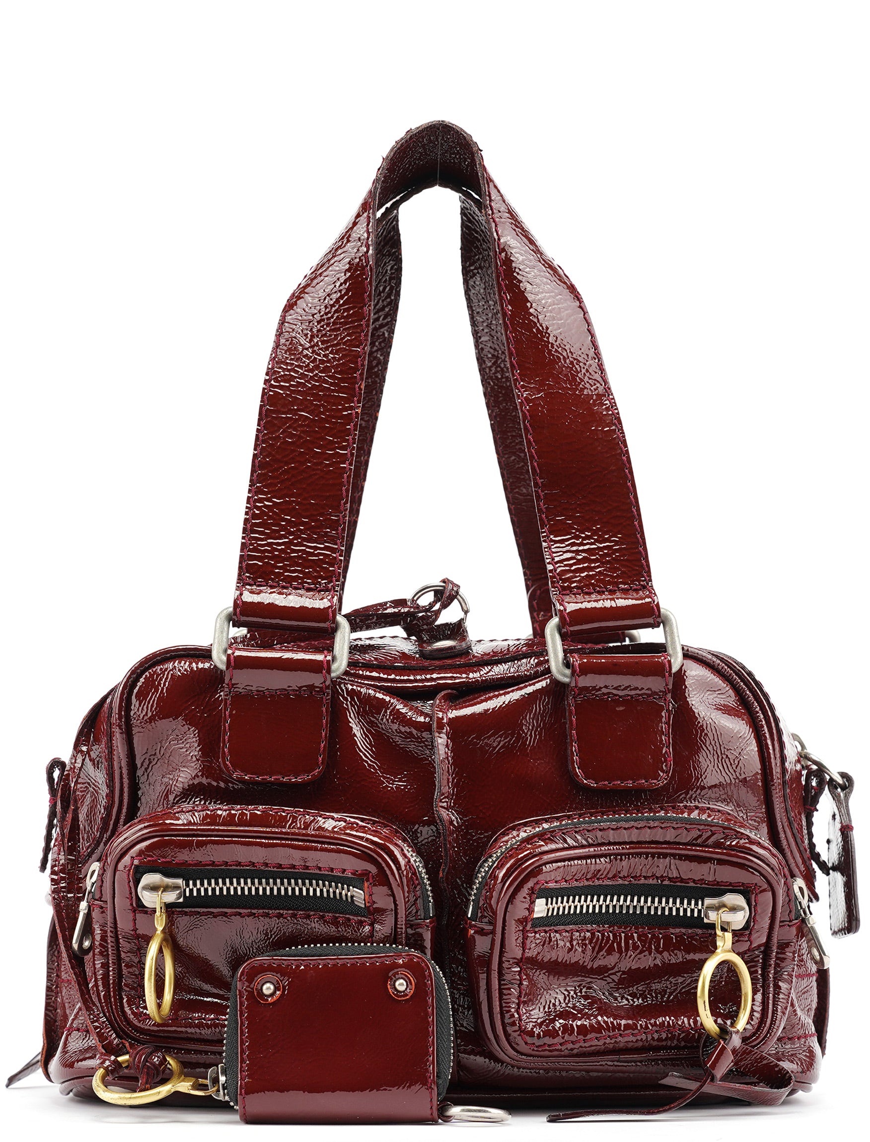 Burgundy Patent Leather Betty Tote Bag