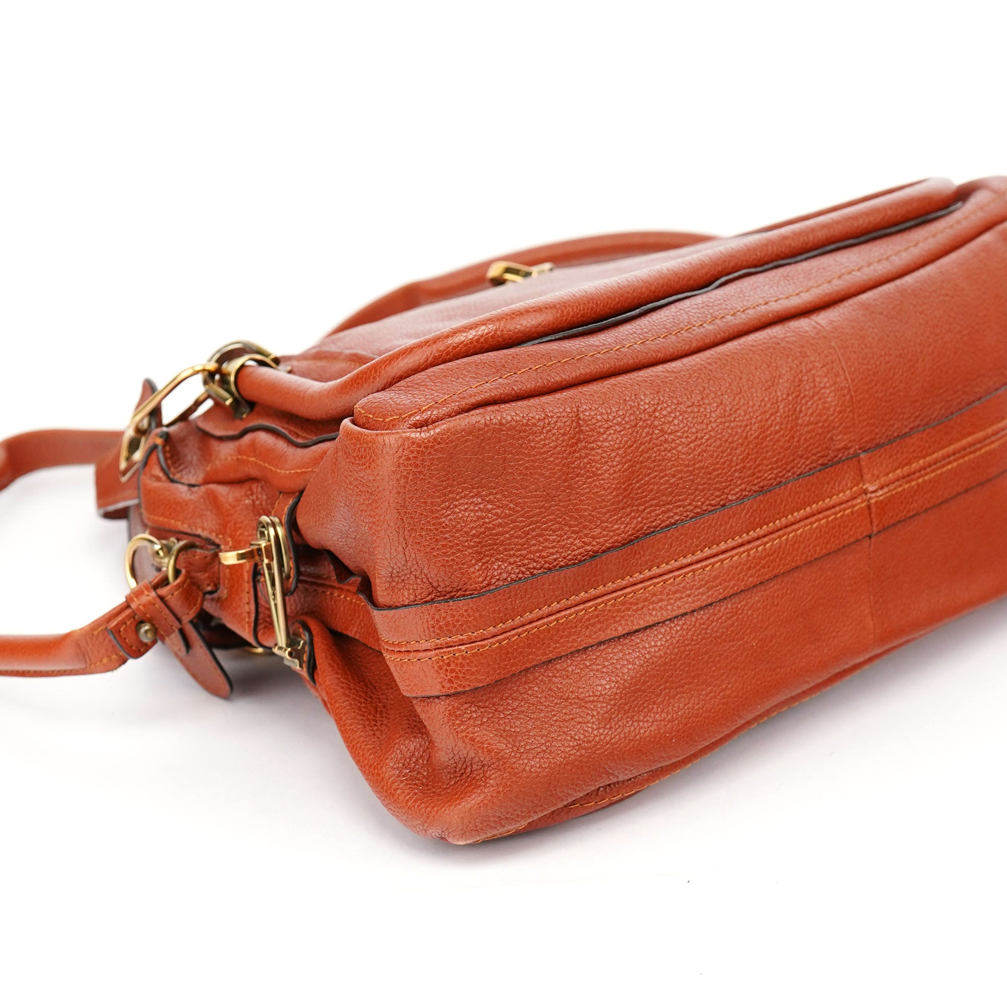Burnt Orange Leather Paraty 2-Way Shoulder Bag