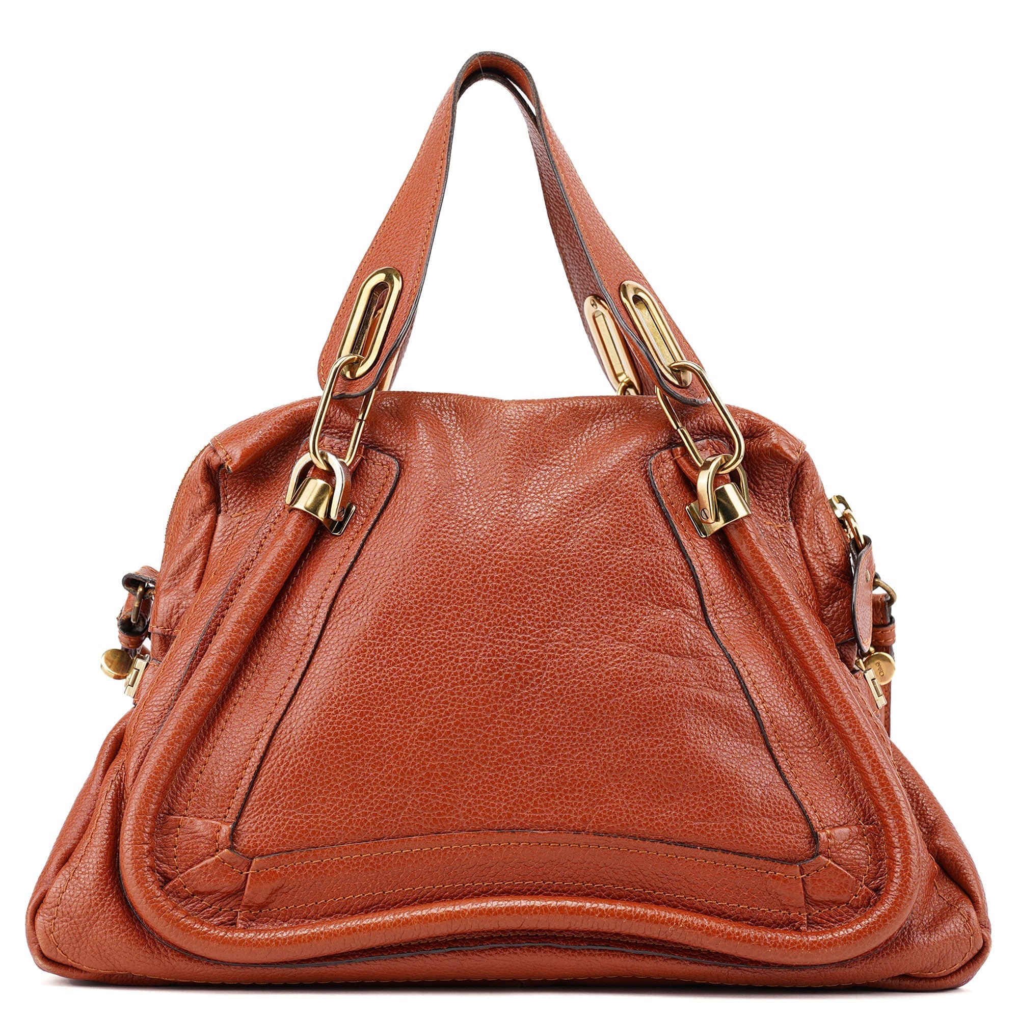 Burnt Orange Leather Paraty 2-Way Shoulder Bag