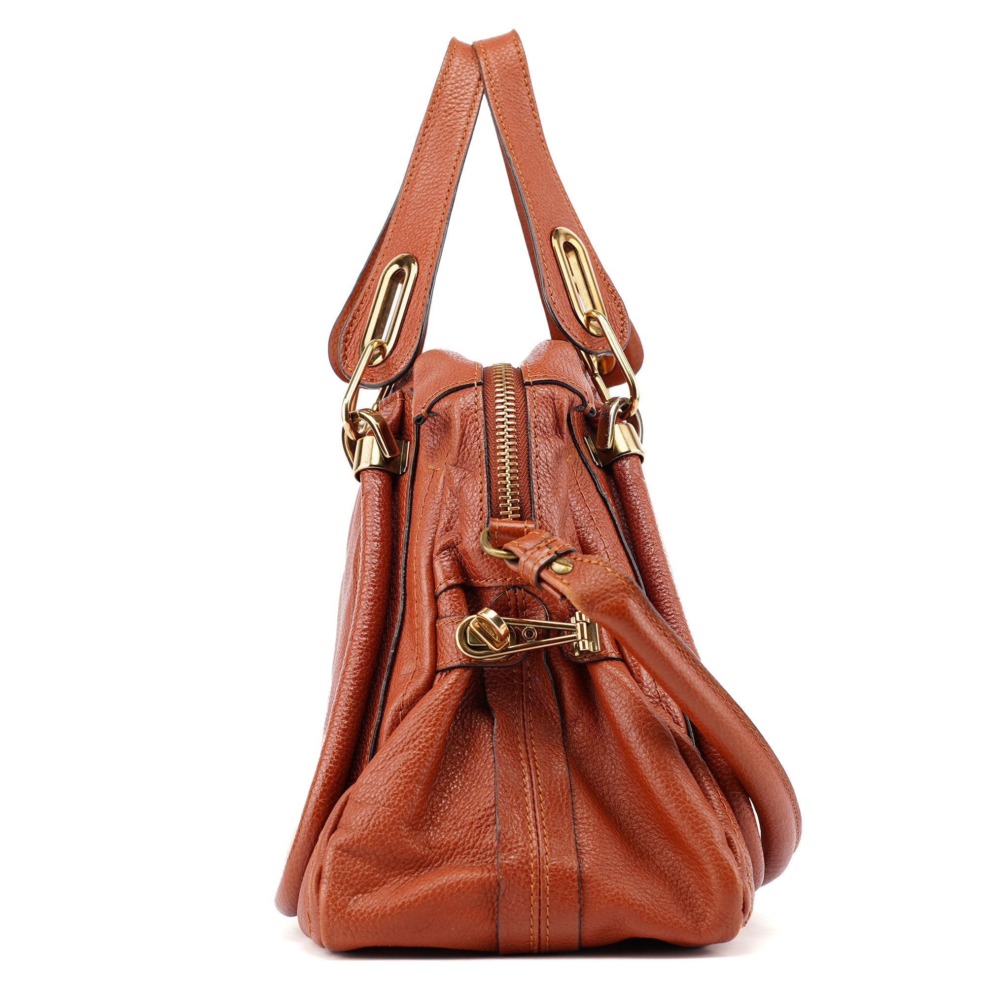 Burnt Orange Leather Paraty 2-Way Shoulder Bag