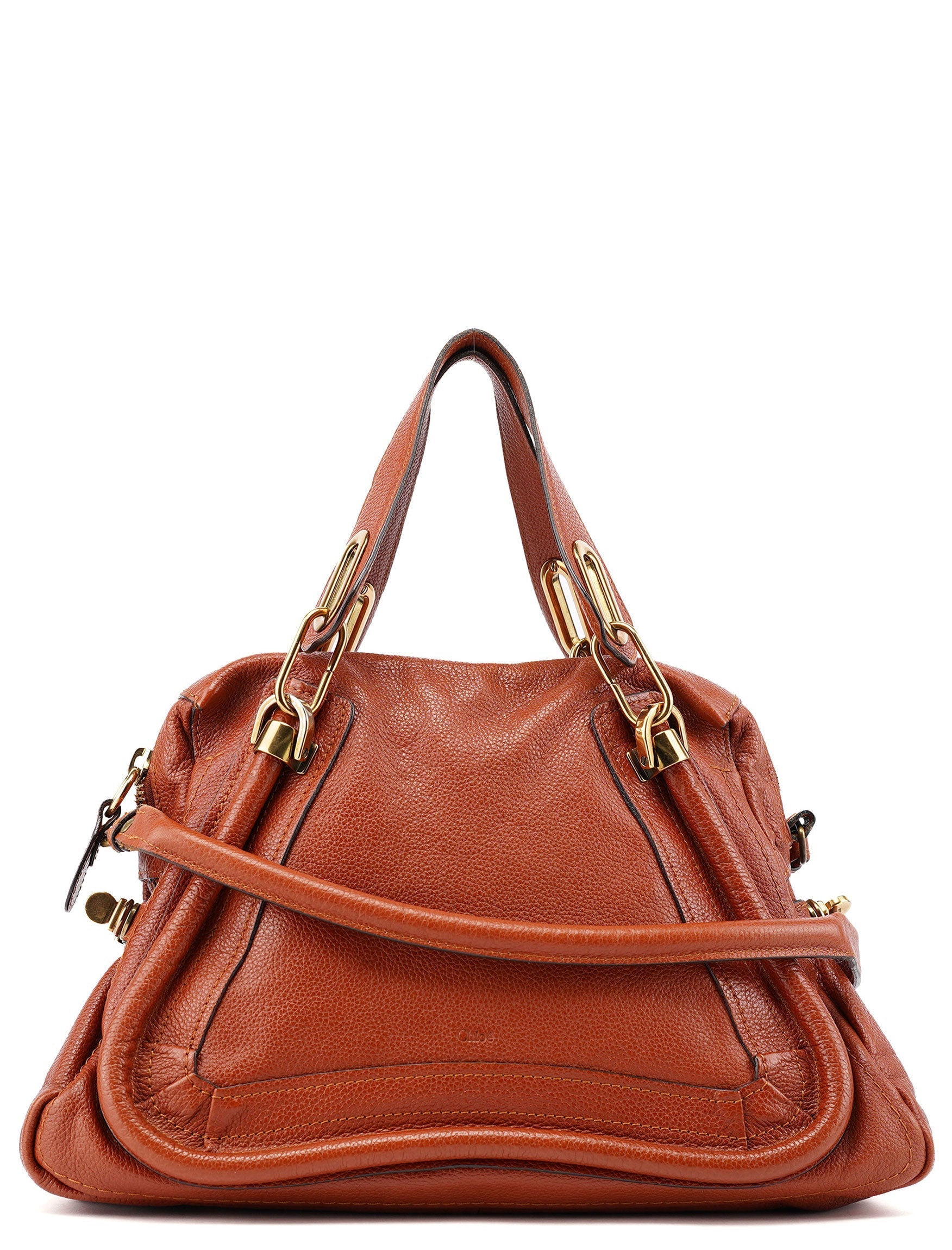 Burnt Orange Leather Paraty 2-Way Shoulder Bag