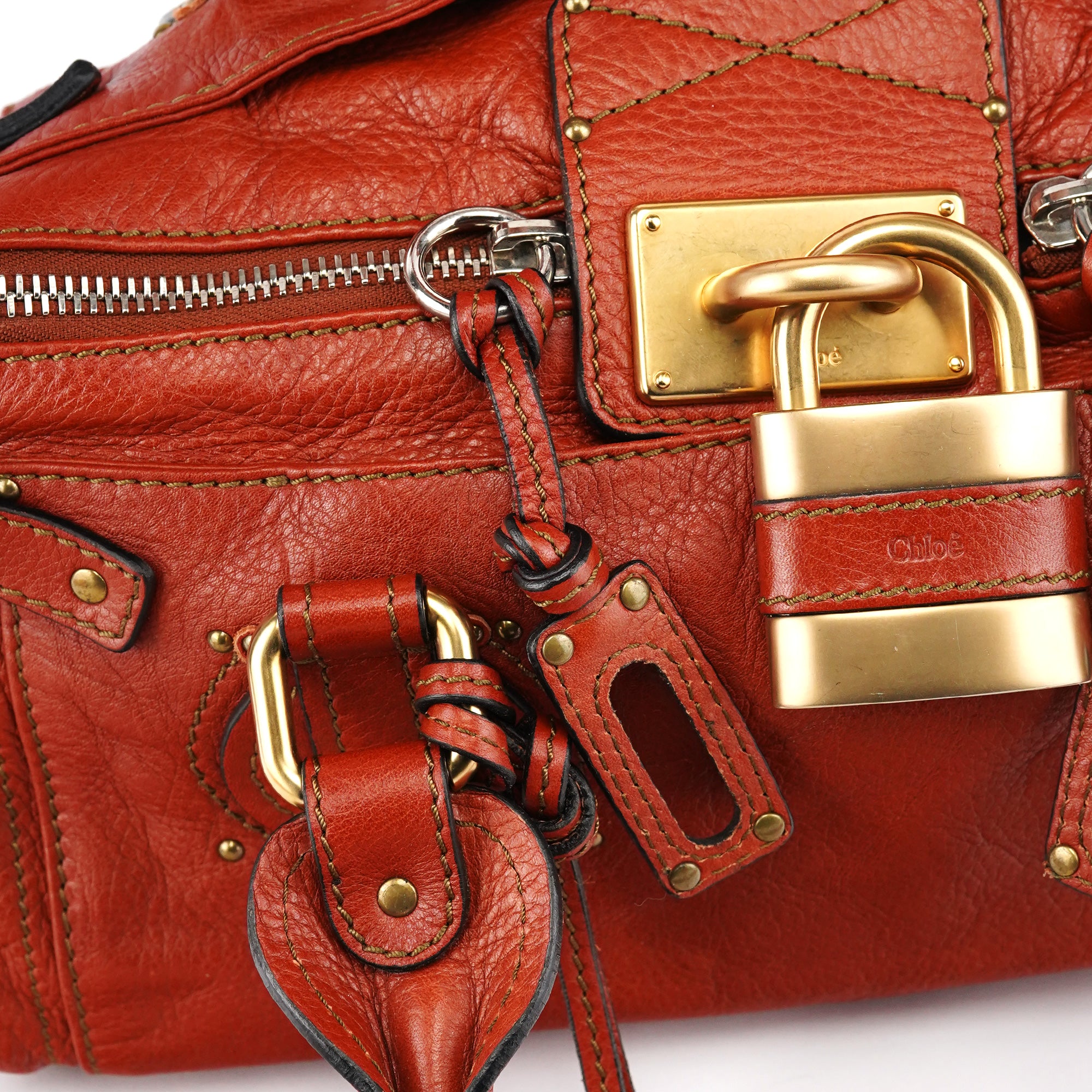 Burnt Red Leather Paddington Shoulder Bag