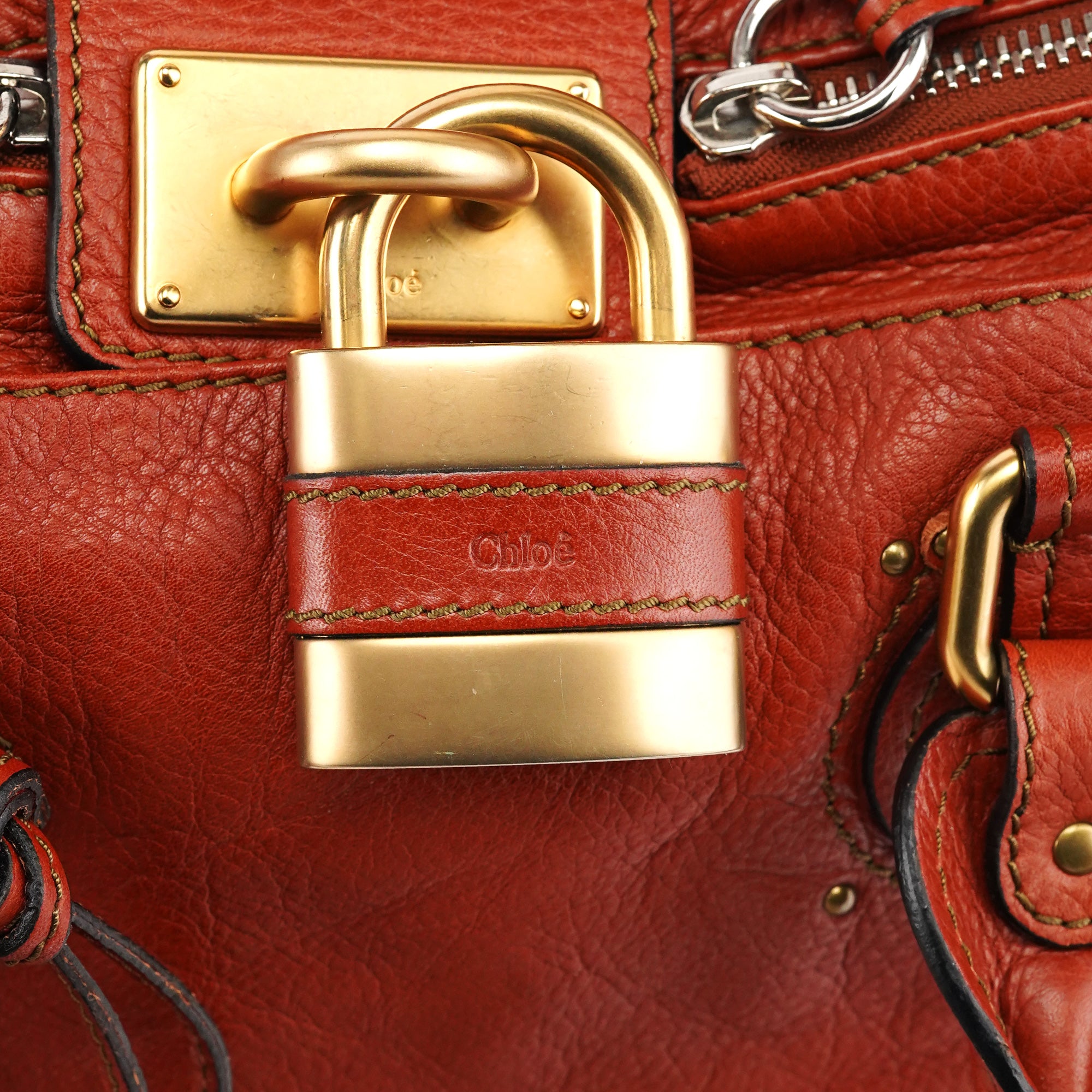 Burnt Red Leather Paddington Shoulder Bag