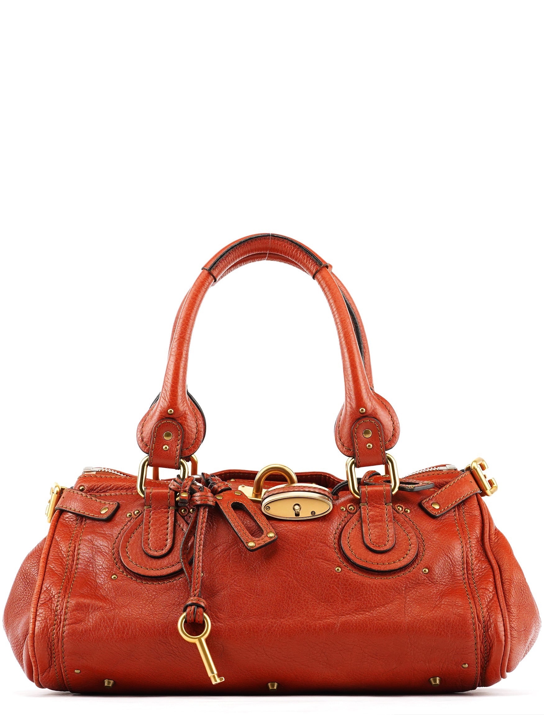 Burnt Red Leather Paddington Shoulder Bag