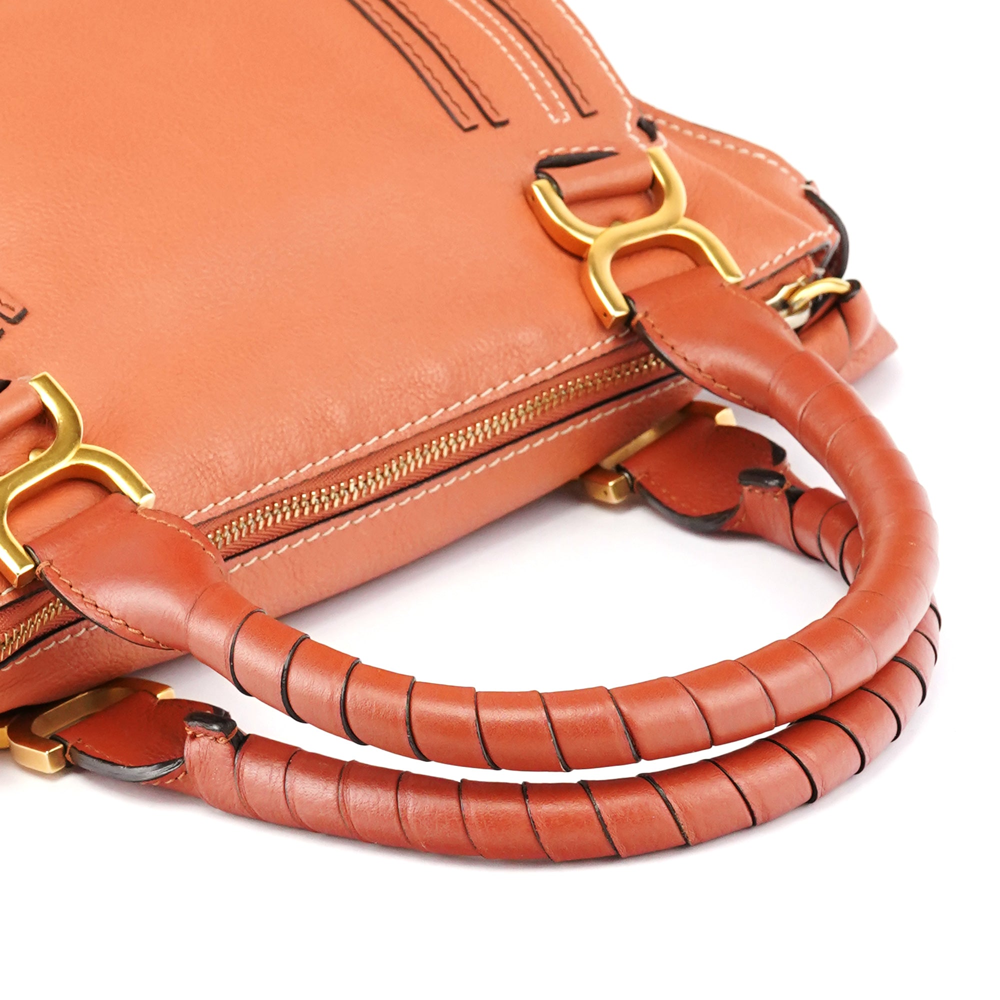 Coral Leather Marcie Shoulder Bag