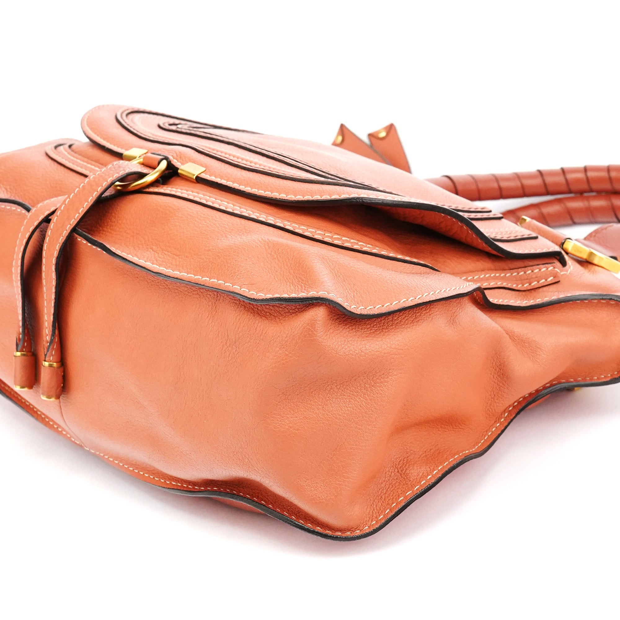 Coral Leather Marcie Shoulder Bag