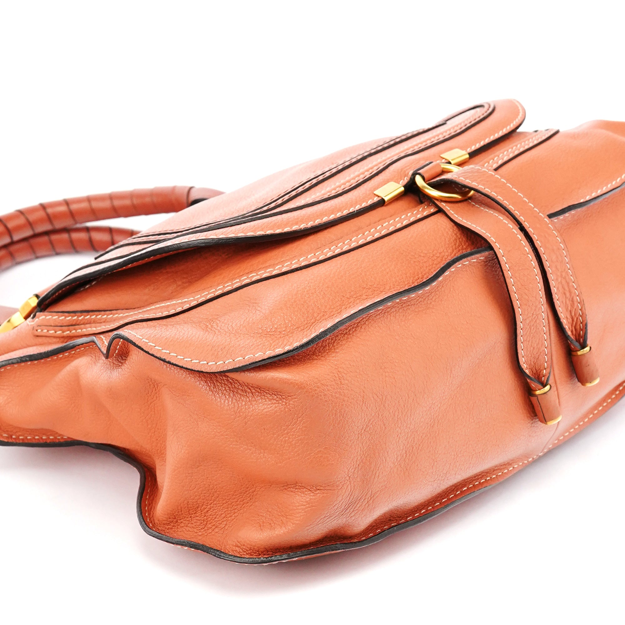 Coral Leather Marcie Shoulder Bag
