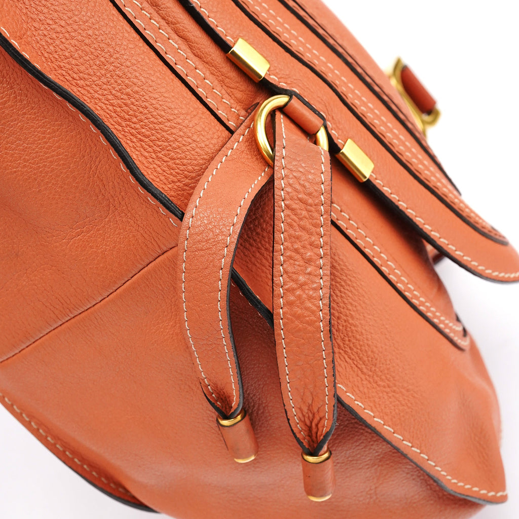 Coral Leather Marcie Shoulder Bag