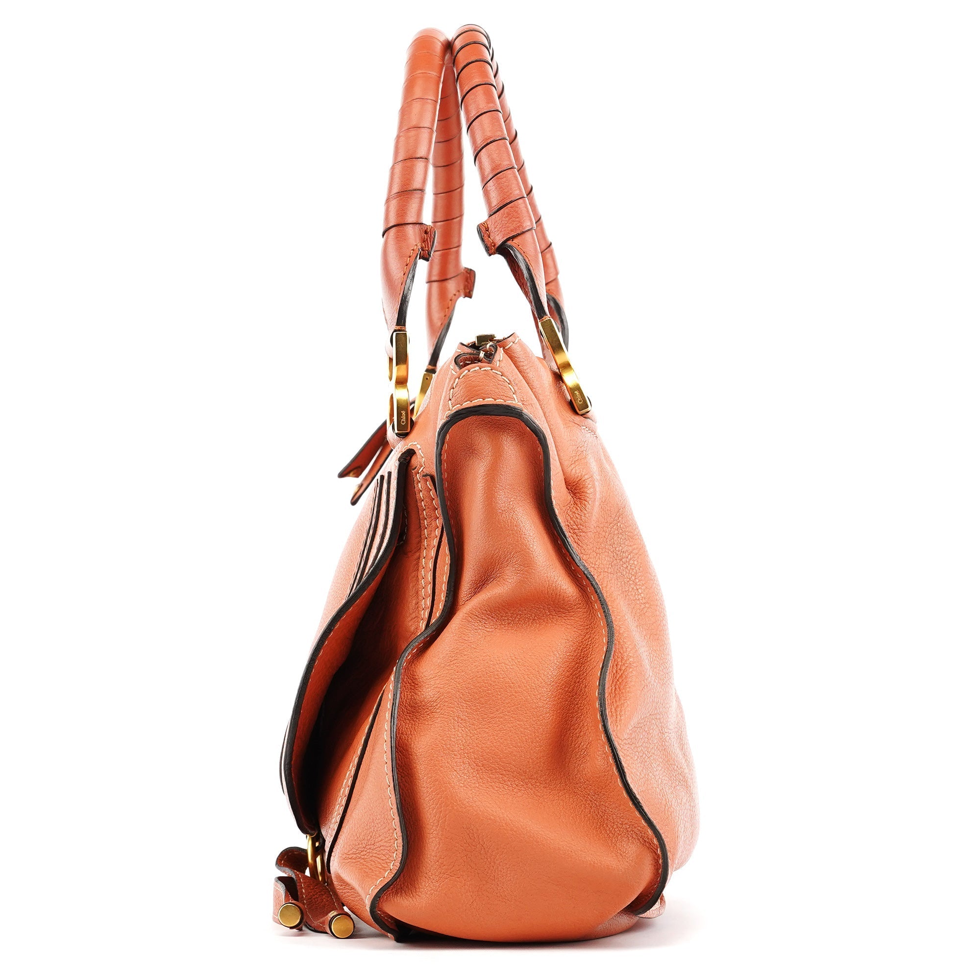 Coral Leather Marcie Shoulder Bag
