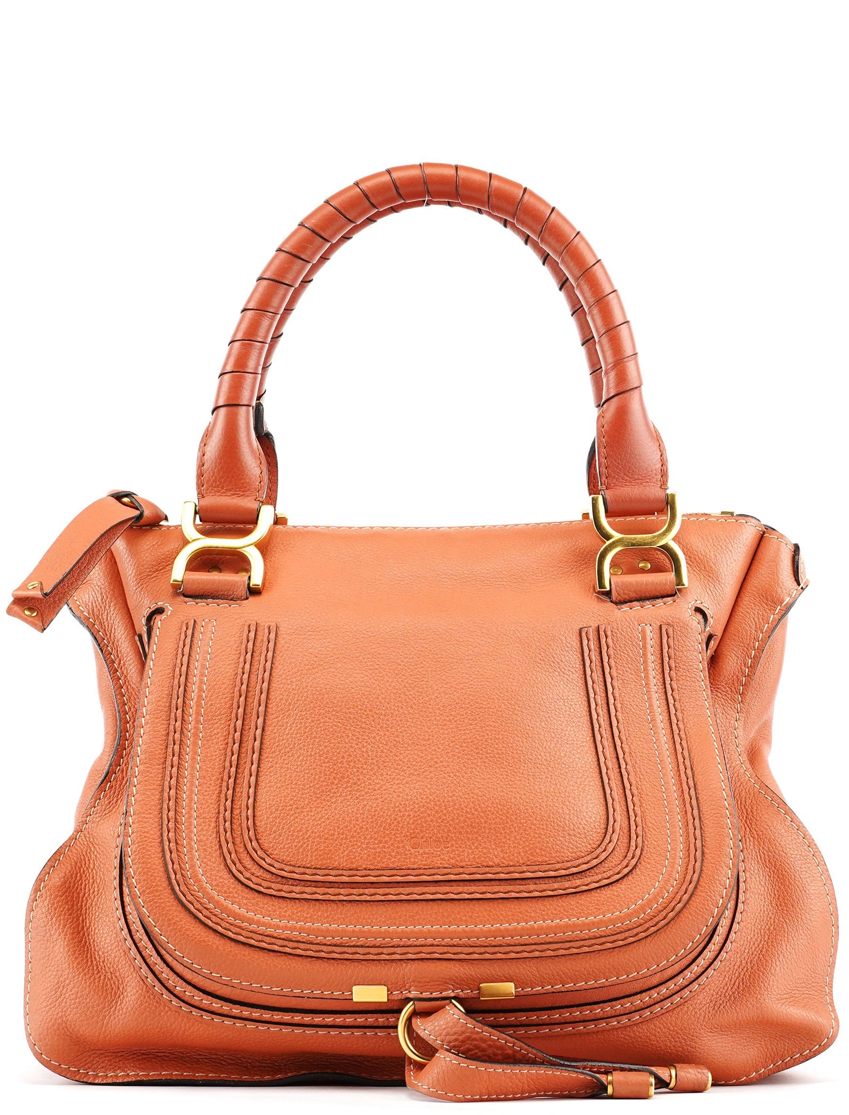 Coral Leather Marcie Shoulder Bag