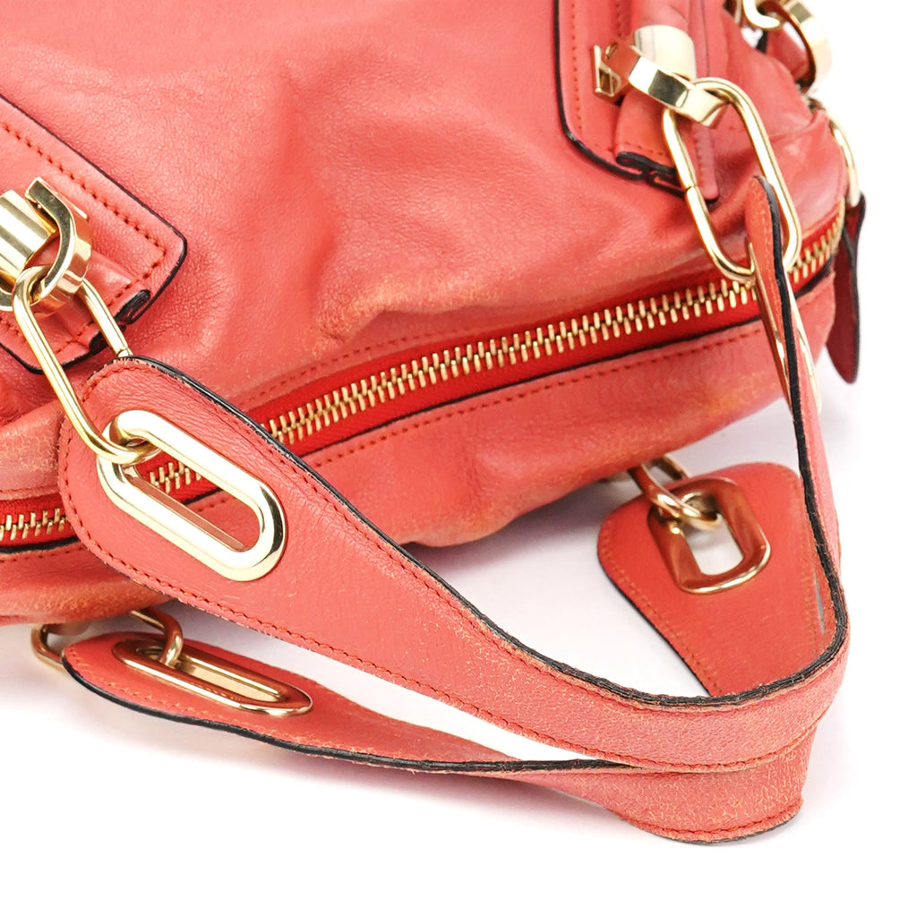 Coral Pink Leather Paraty 2-Way Bag