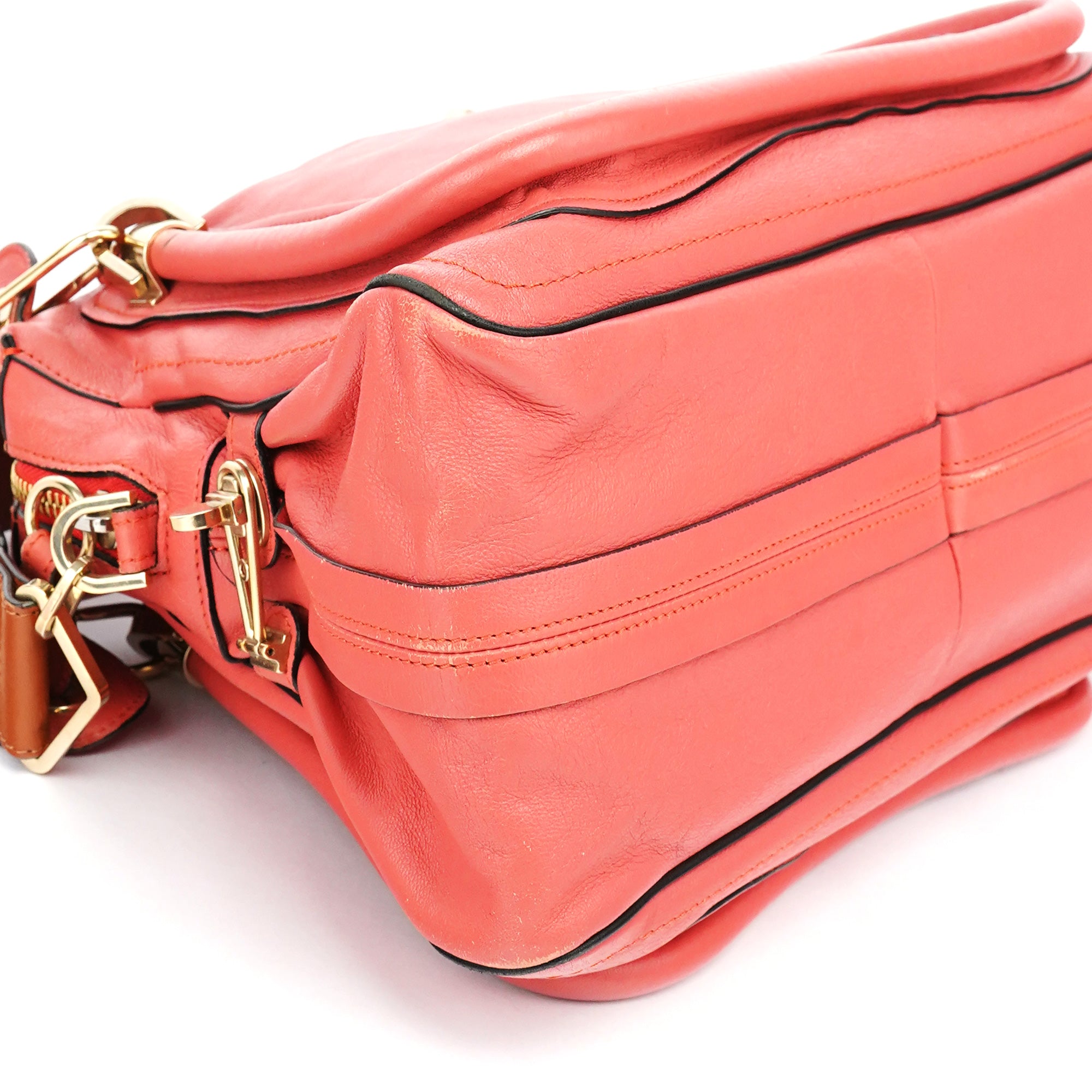Coral Pink Leather Paraty 2-Way Bag