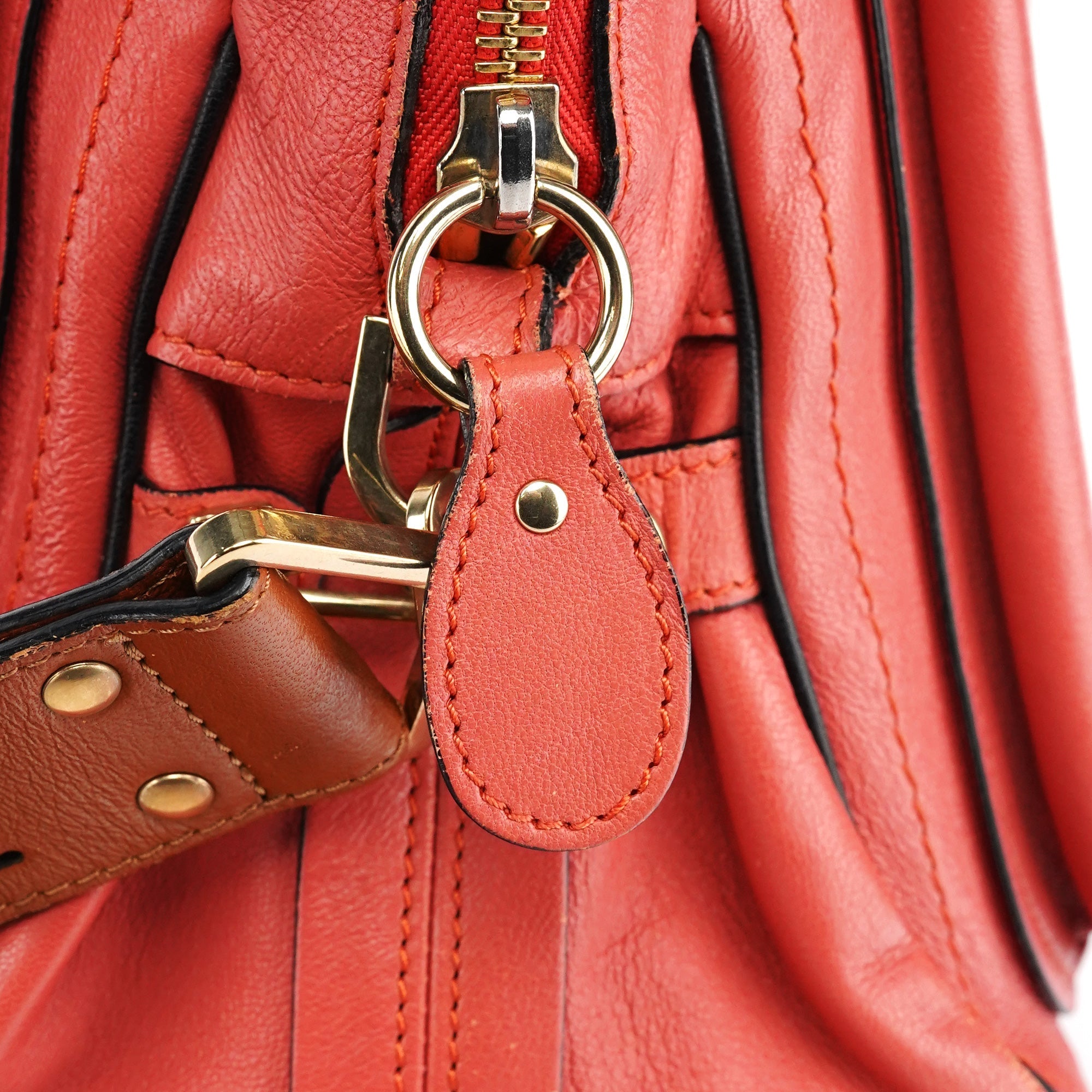 Coral Pink Leather Paraty 2-Way Bag
