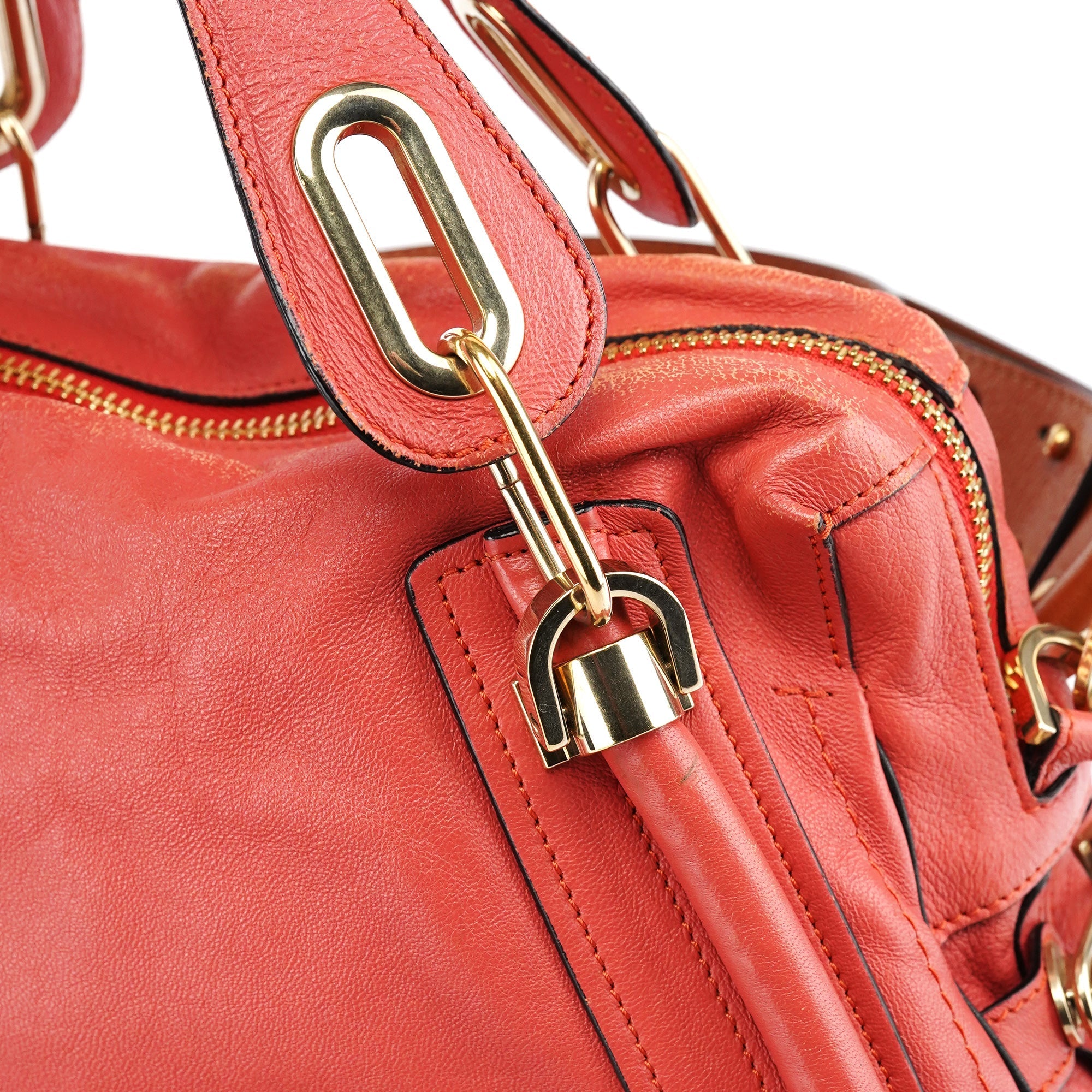 Coral Pink Leather Paraty 2-Way Bag