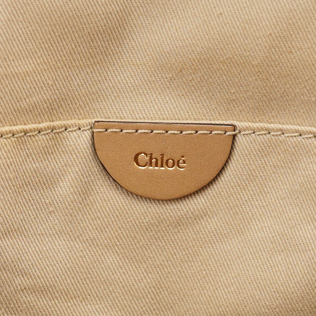 Cream Leather 2-Way Tote Bag