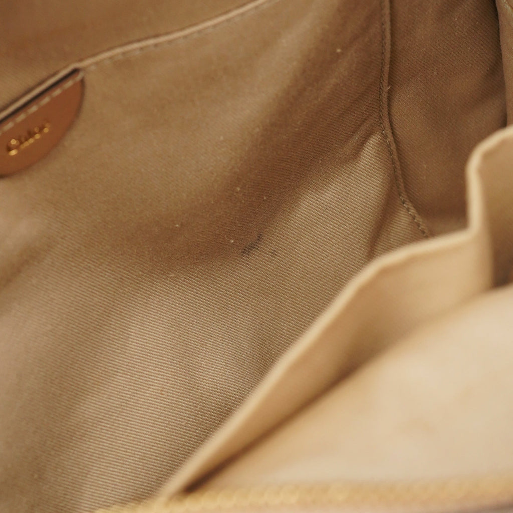 Cream Leather 2-Way Tote Bag