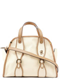 Cream Leather 2-Way Tote Bag