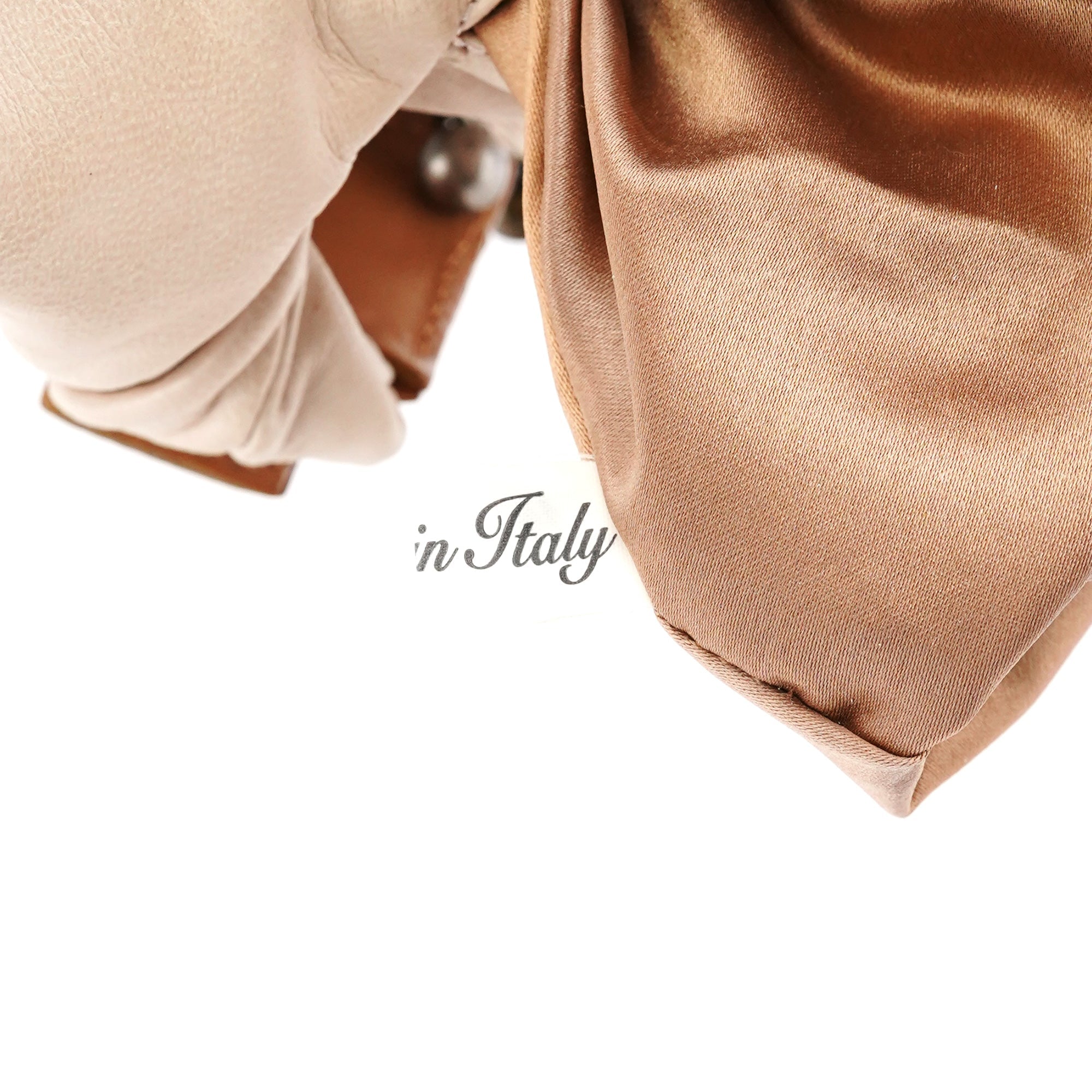 Cream Leather Embroidered Embwellished Hobo Bag