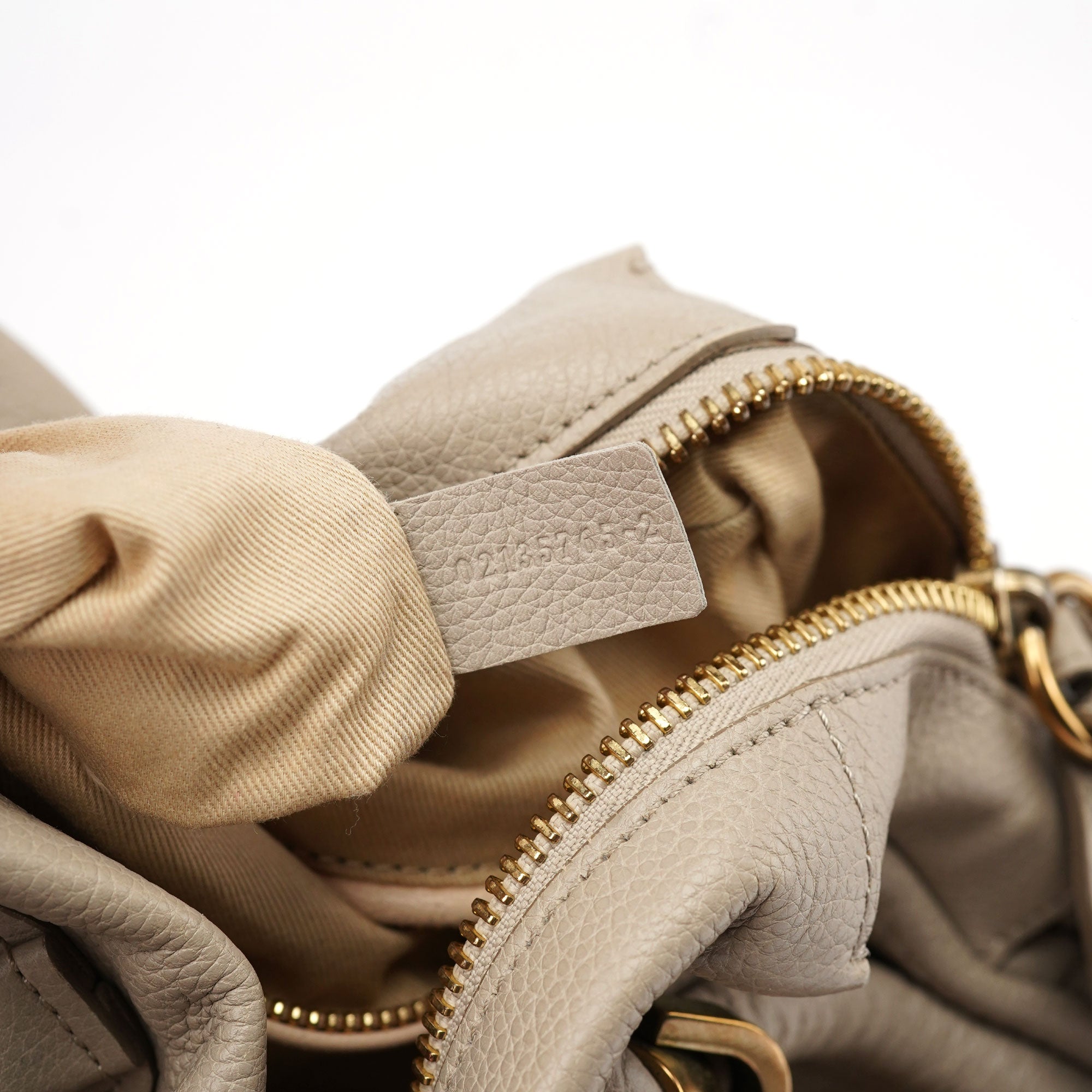 Cream Leather Paraty 2-Way Shoulder Bag