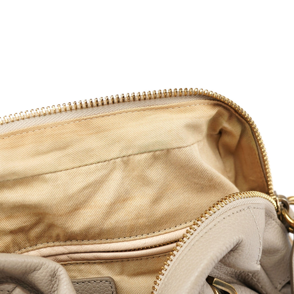 Cream Leather Paraty 2-Way Shoulder Bag