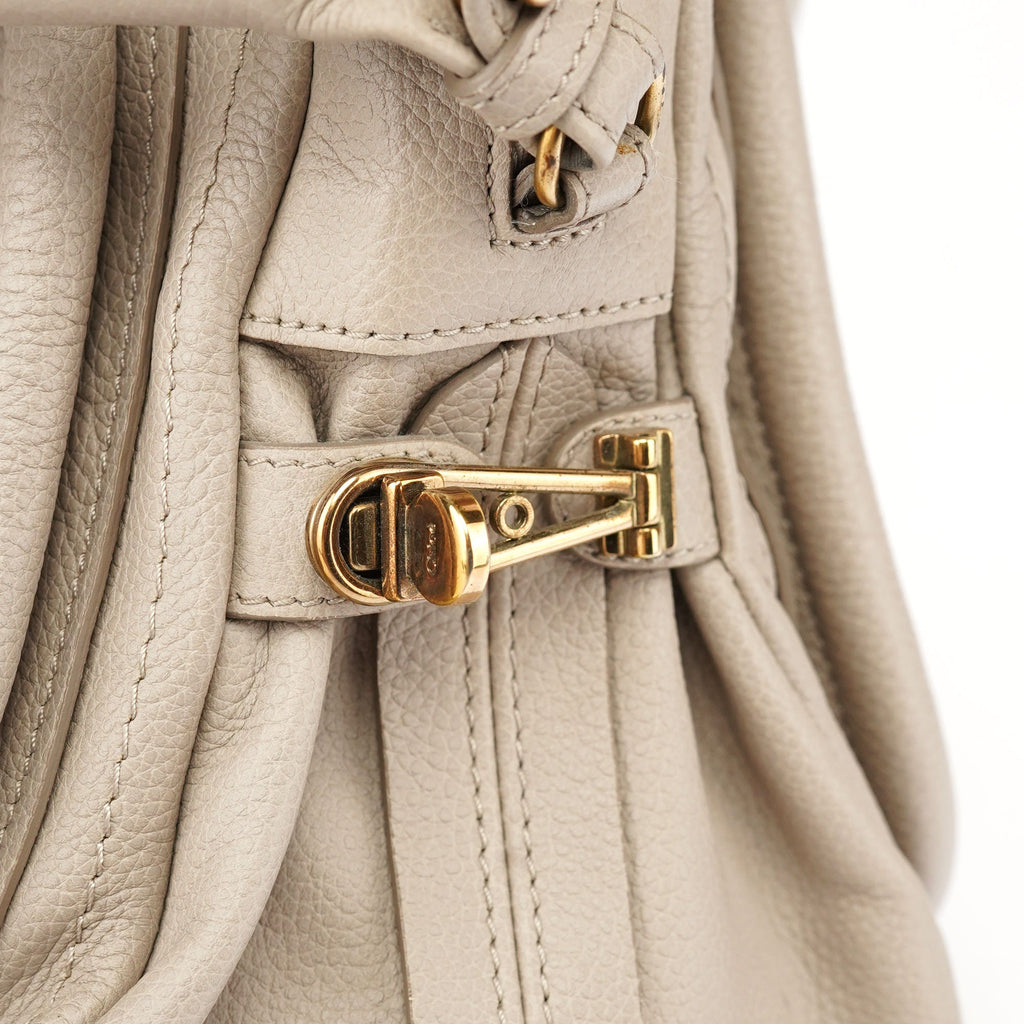 Cream Leather Paraty 2-Way Shoulder Bag