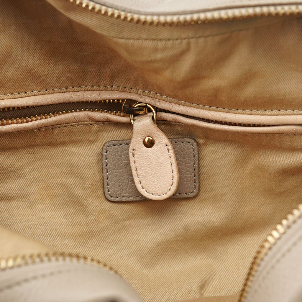 Cream Leather Paraty 2-Way Shoulder Bag