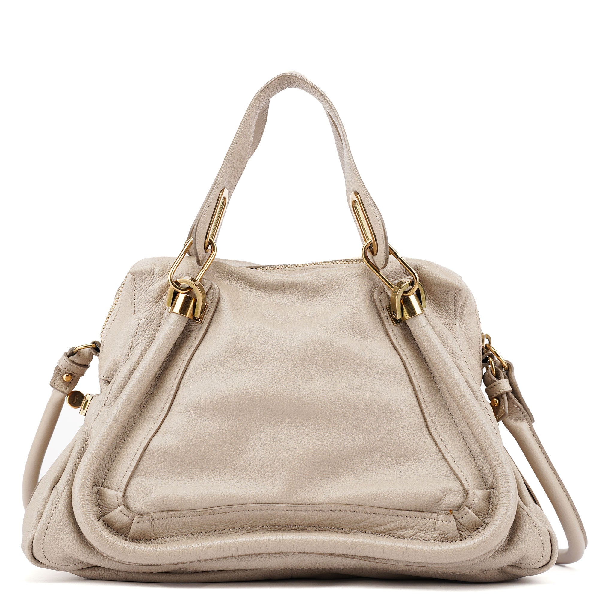 Cream Leather Paraty 2-Way Shoulder Bag