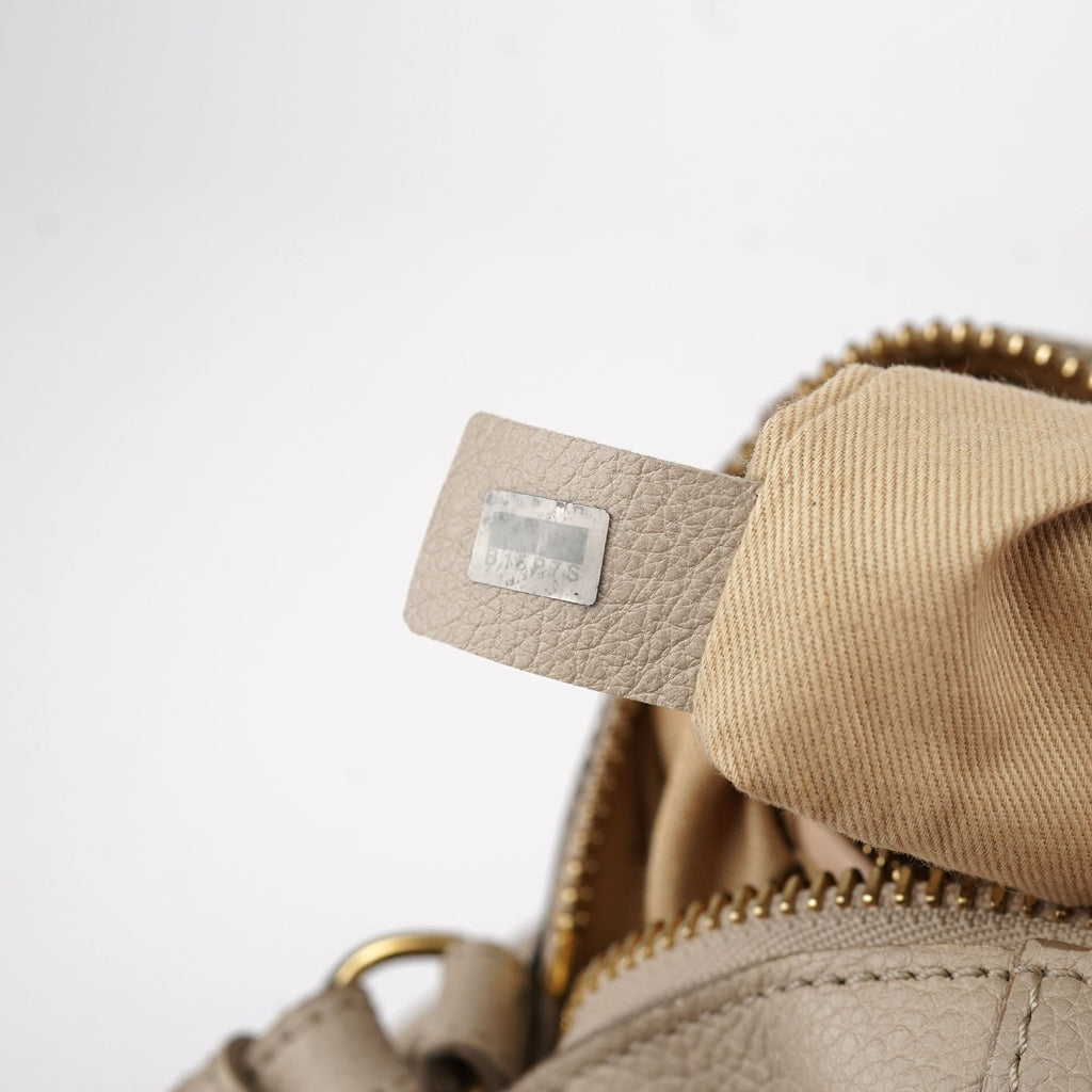 Cream Leather Paraty 2-Way Shoulder Bag