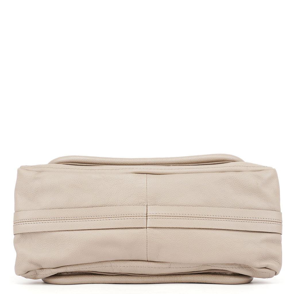 Cream Leather Paraty 2-Way Shoulder Bag
