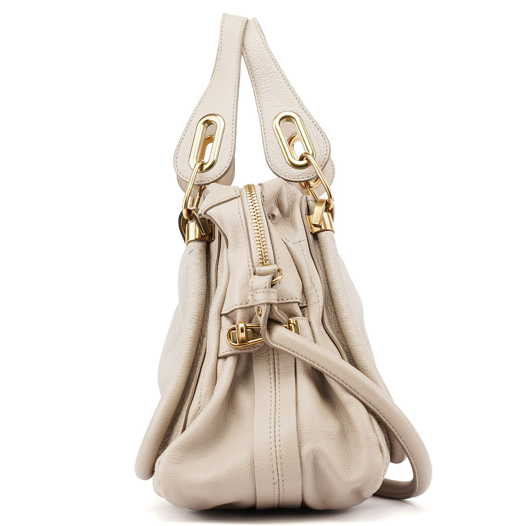 Cream Leather Paraty 2-Way Shoulder Bag