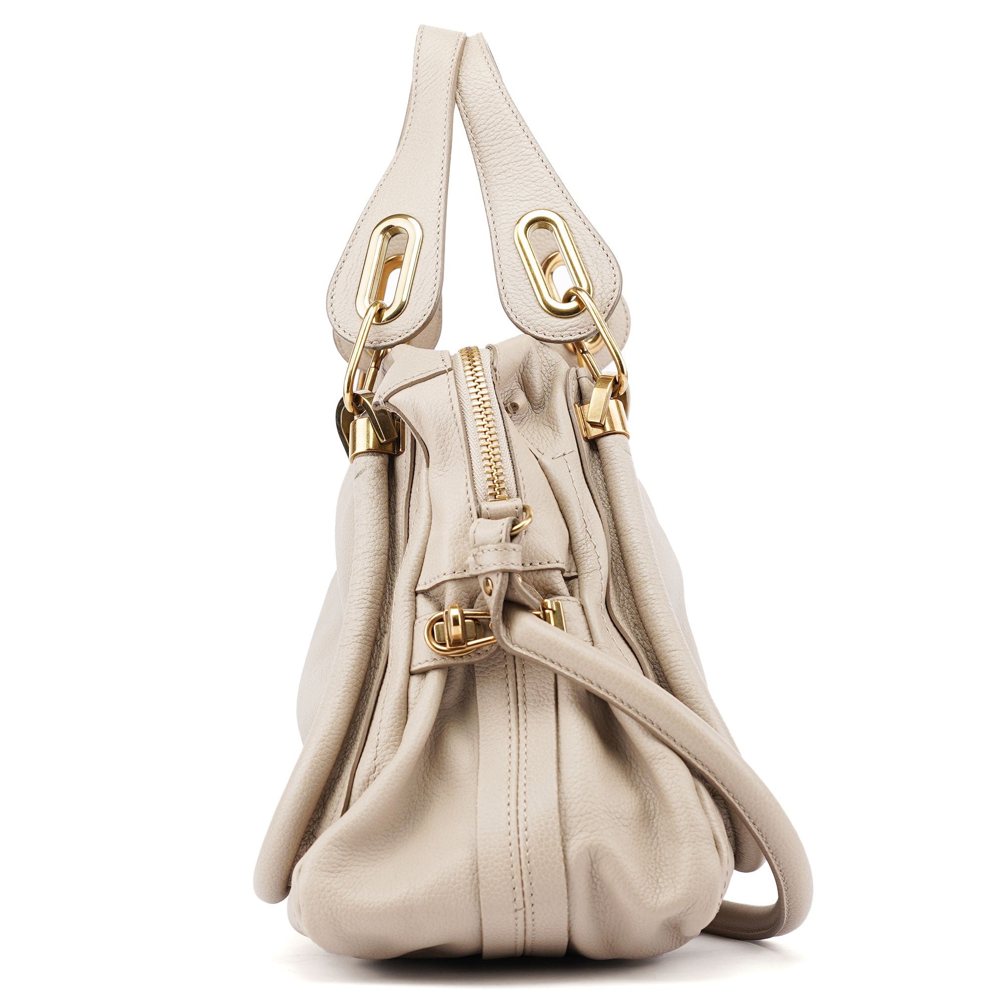 Cream Leather Paraty 2-Way Shoulder Bag