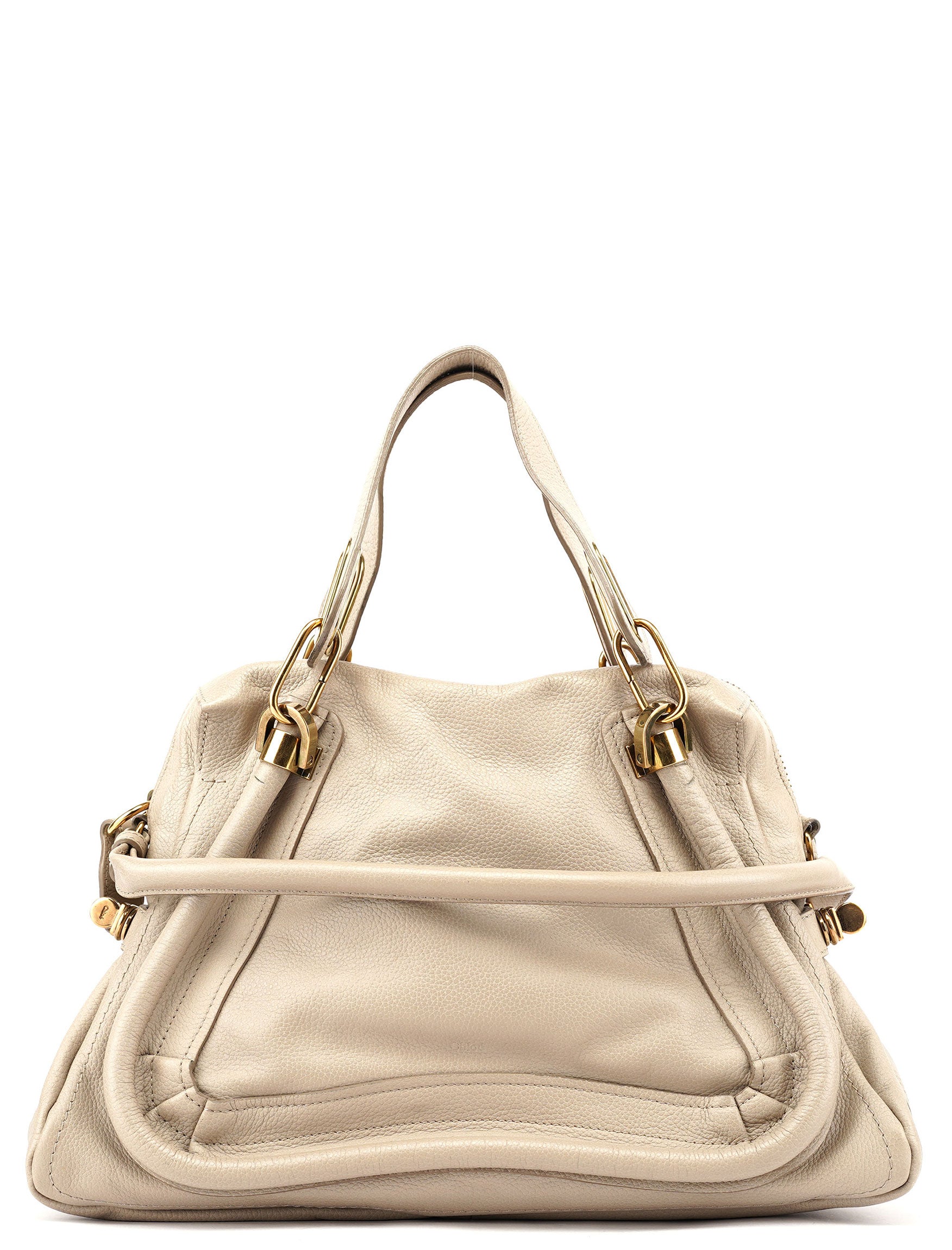Cream Leather Paraty 2-Way Shoulder Bag