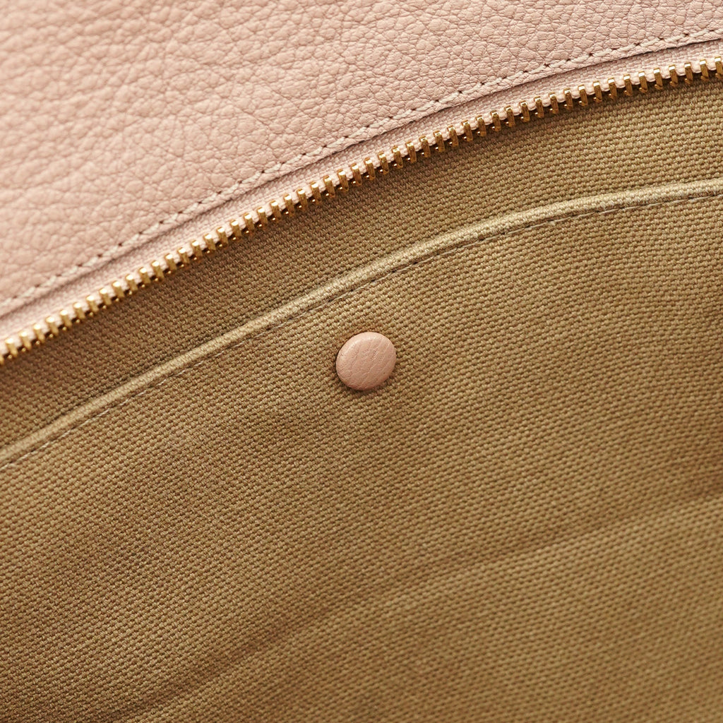 Cream Olive Calfskin Tote Bag