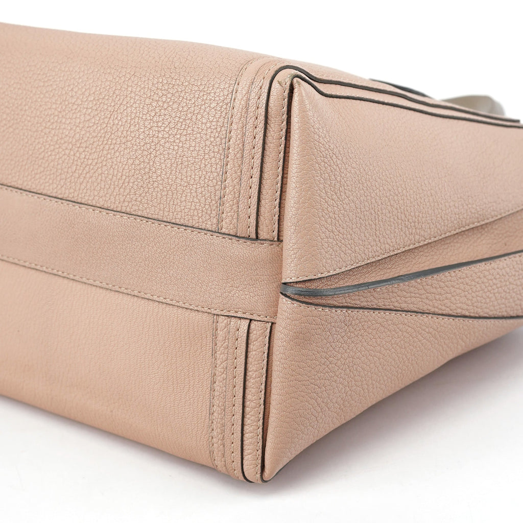 Cream Olive Calfskin Tote Bag
